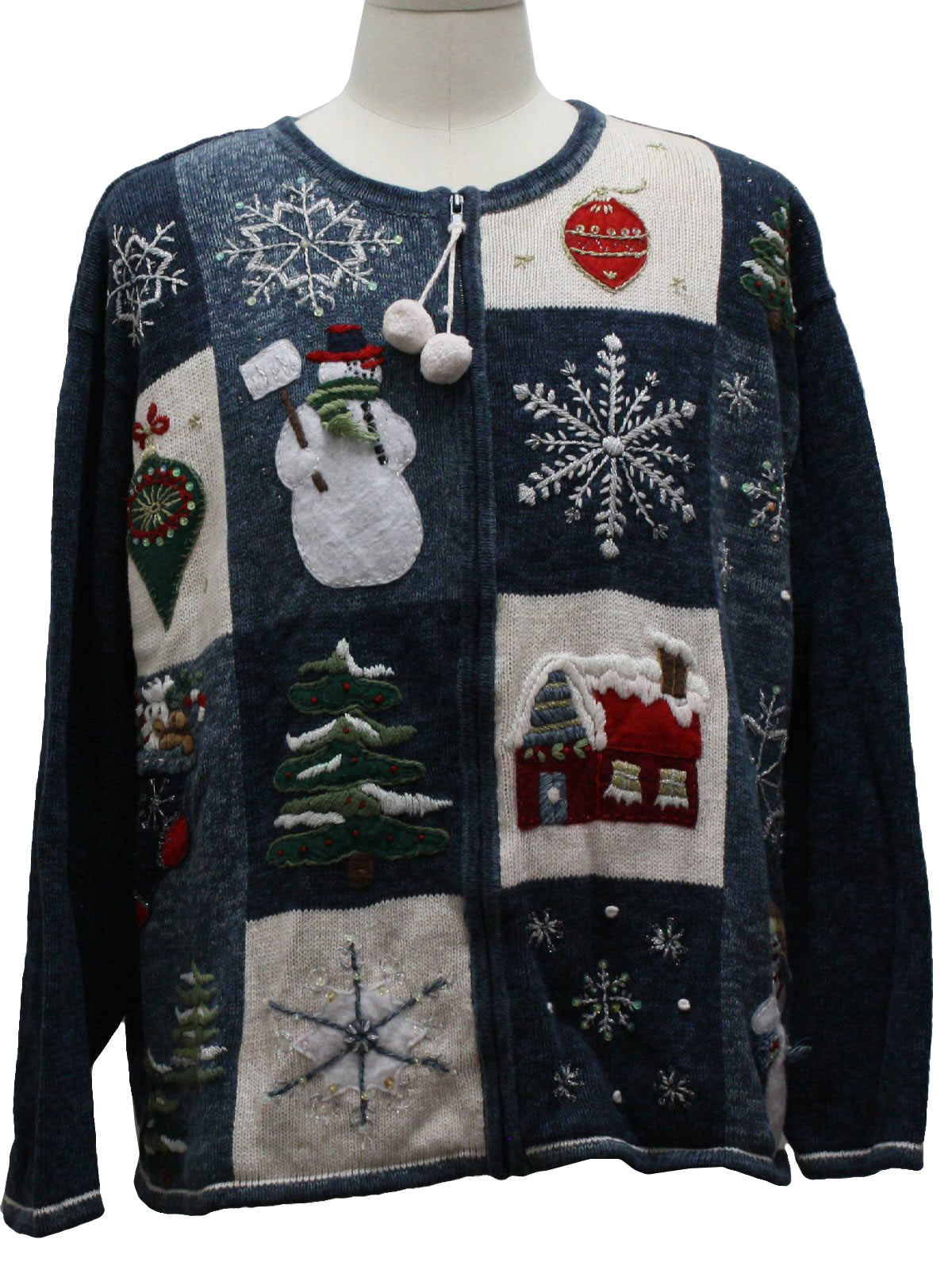 Ugly Christmas Sweater : -Casual Corner- Unisex Navy Blue blend ...