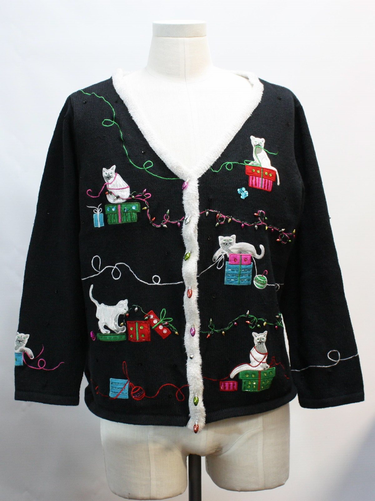 cat lady christmas sweater