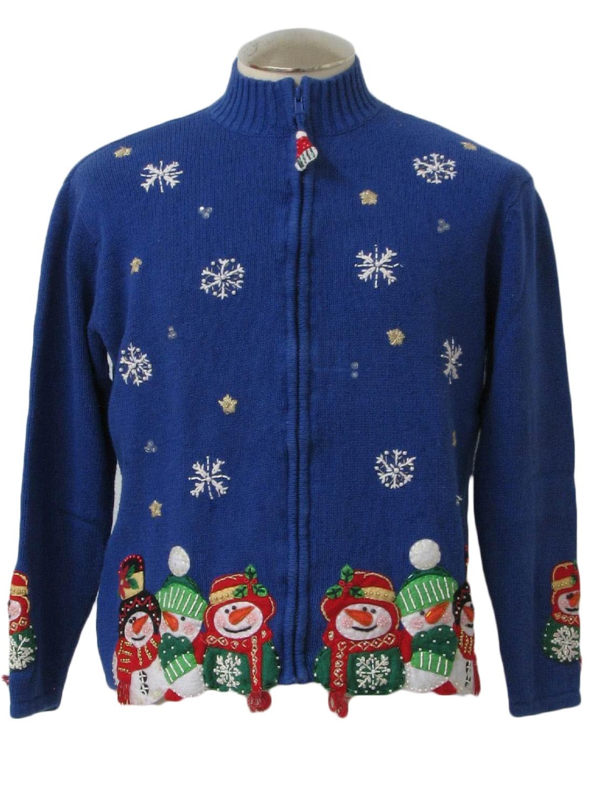 Womens Ugly Christmas Sweater: -Tiara- Womens blue, longsleeve ...