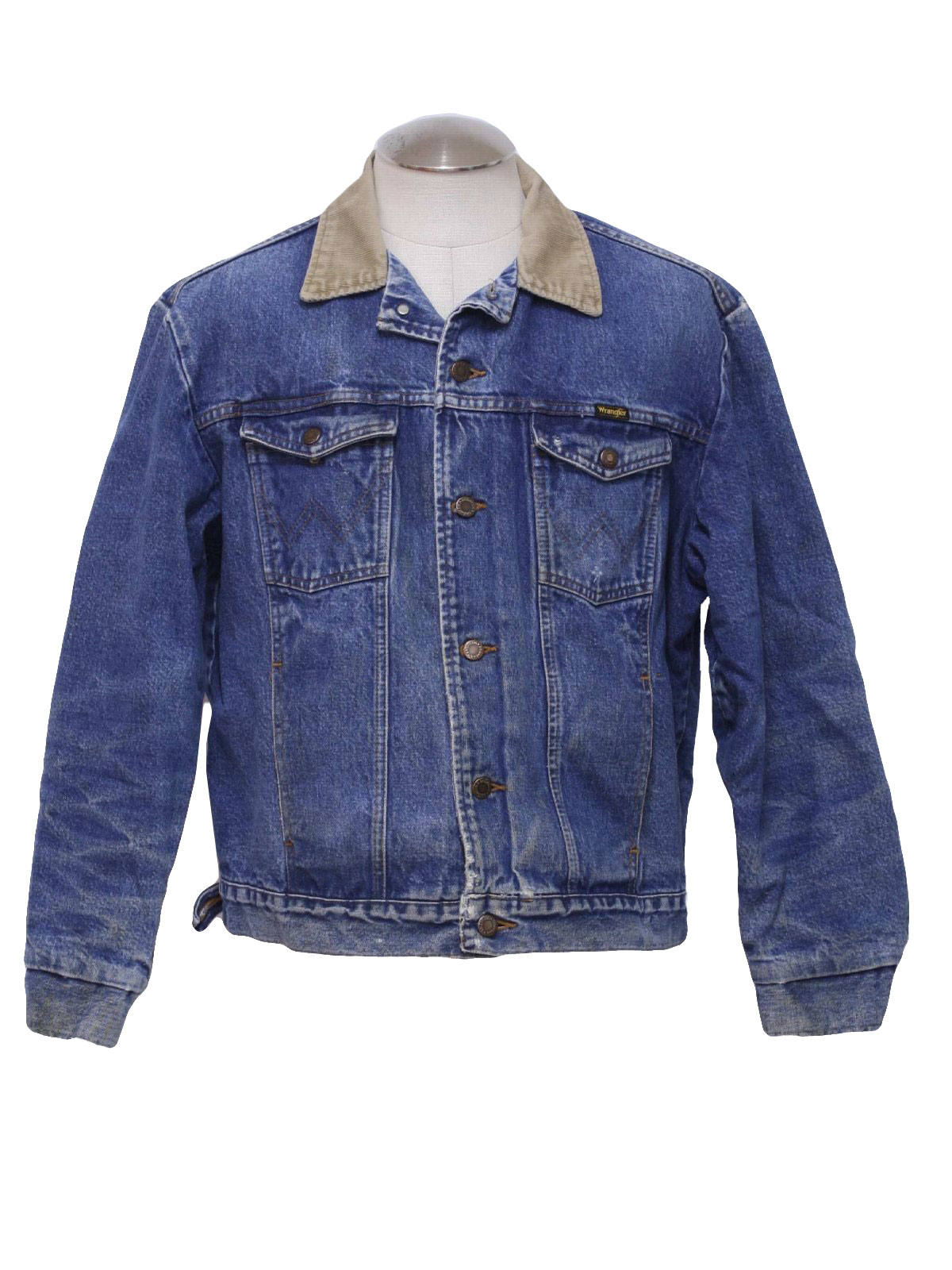 80s Vintage Wrangler Jacket: 80s -Wrangler- Mens faded blue cotton ...