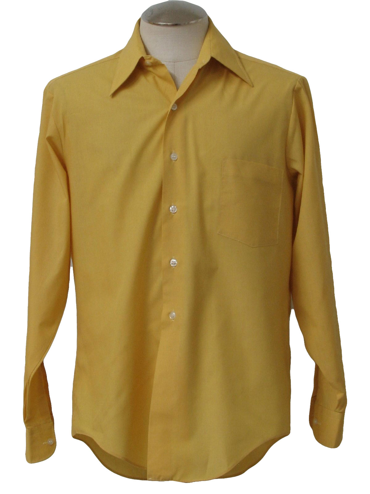 1960's Shirt (Penn Prest): Late 60s -Penn Prest- Mens gold polyester ...