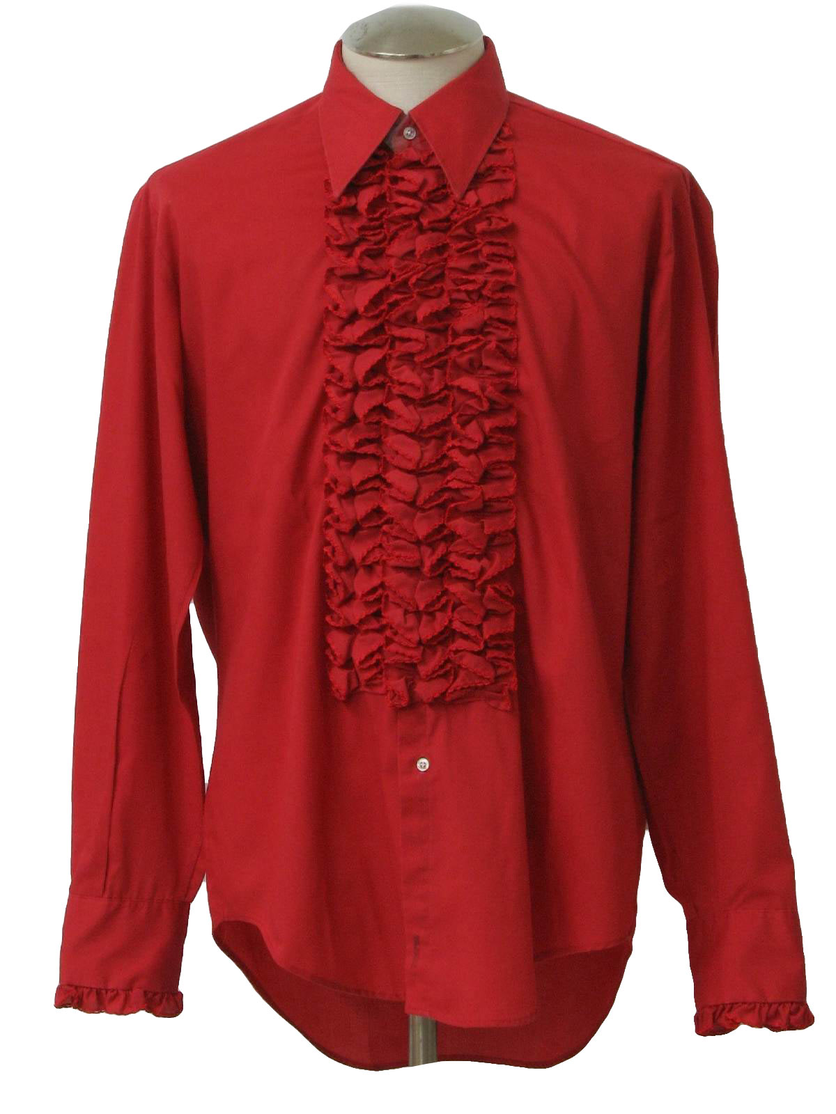 Vintage After Six Seventies Shirt: 70s -After Six- Mens red polyester ...