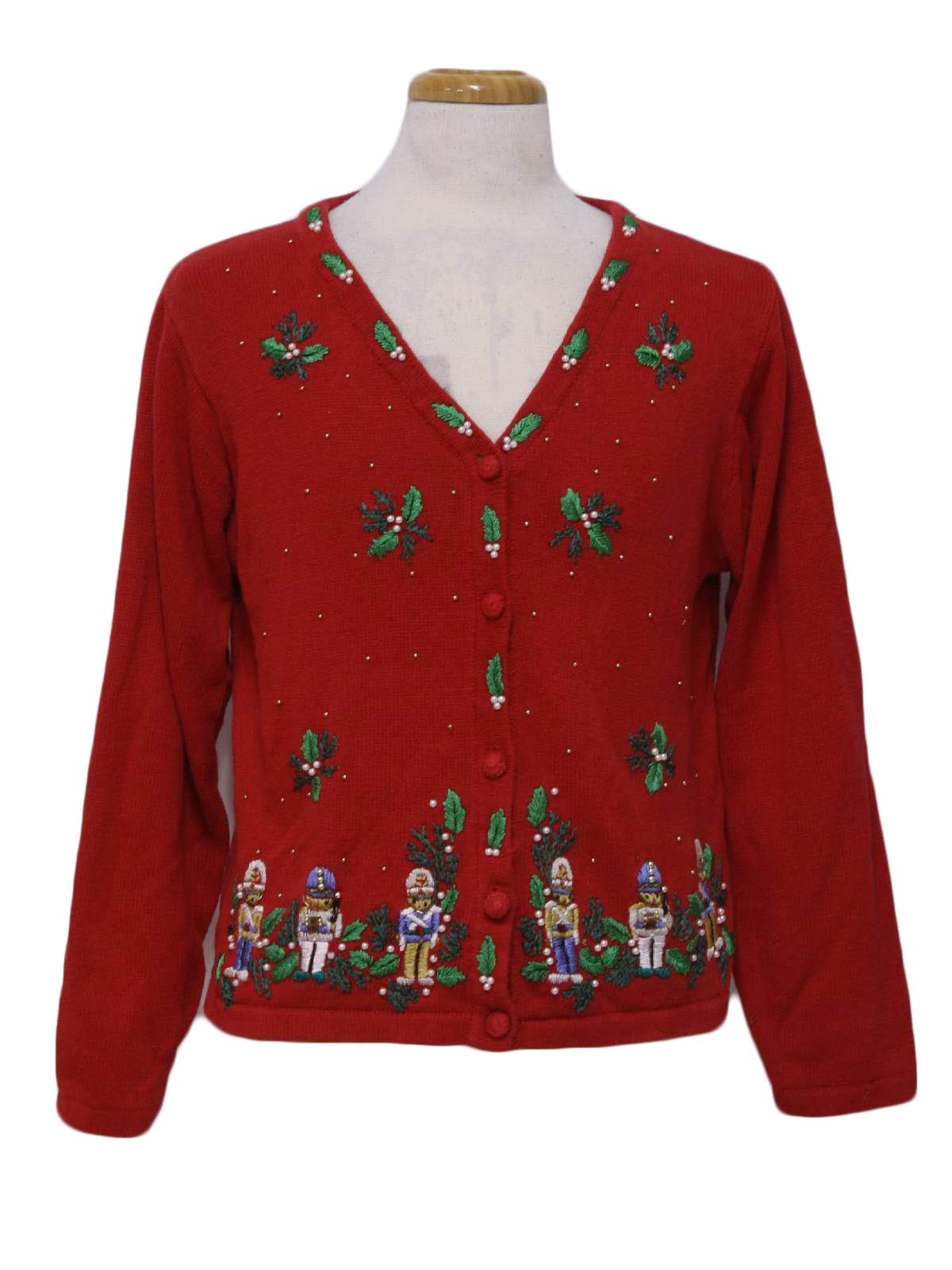 Womens Ugly Christmas Cardigan Sweater: -BP Design- Womens red ...