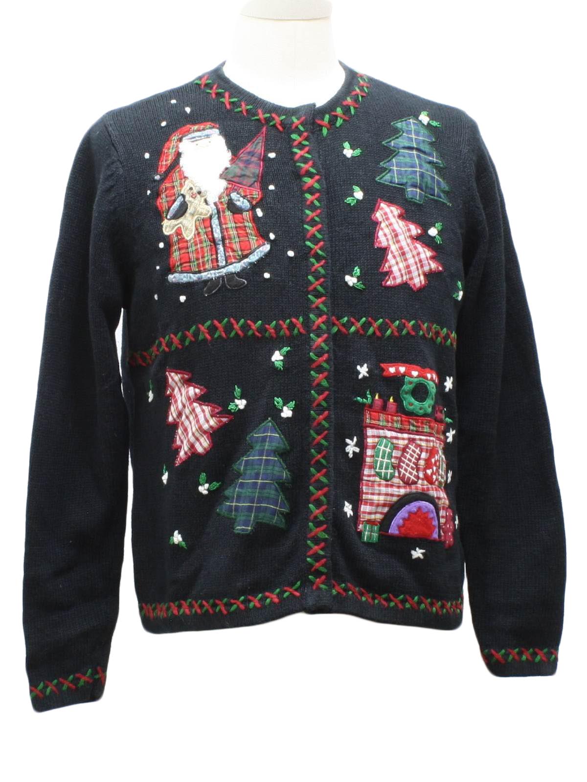 Womens Ugly Christmas Sweater: -All Points- Womens black background ...