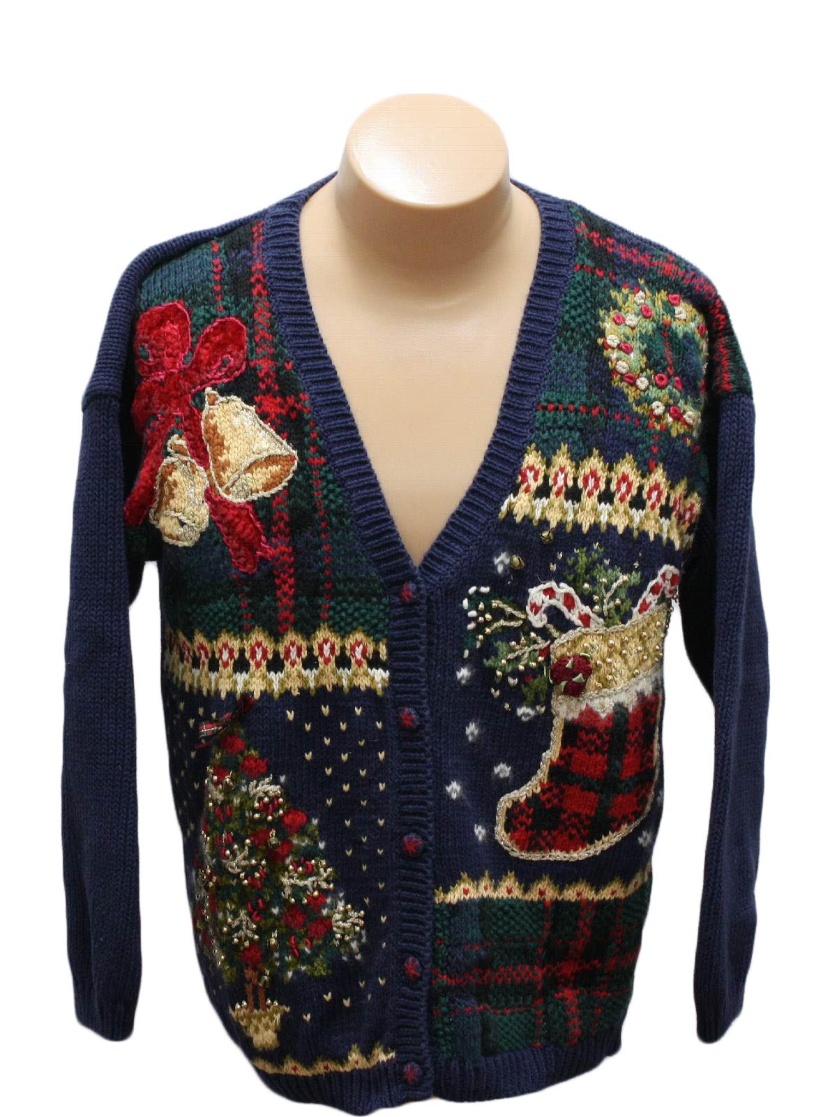 Ugly Christmas Cardigan Sweater: -Tiara International- Unisex blue ...