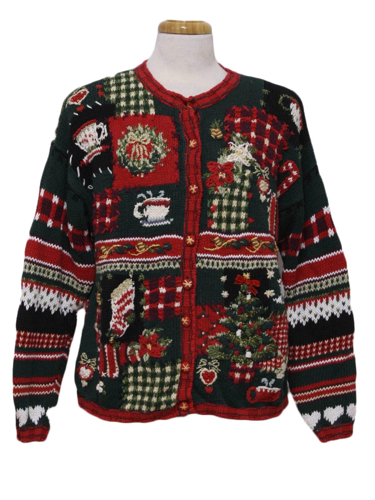 Womens Ugly Christmas Sweater: -Heirloom Collectibles- Womens green ...