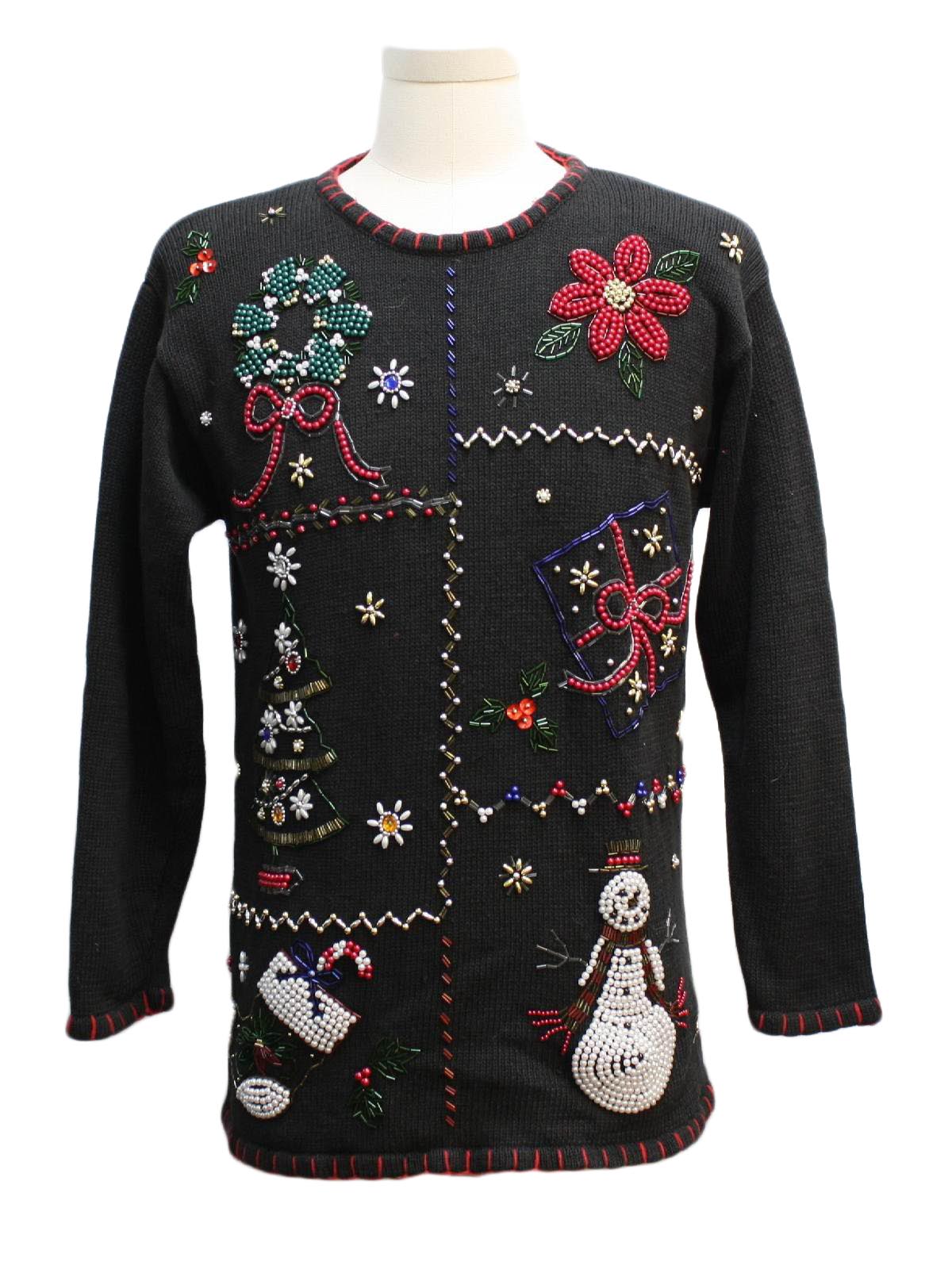 Womens Ugly Christmas Sweater: -Carolyn Taylor- Womens black background ...