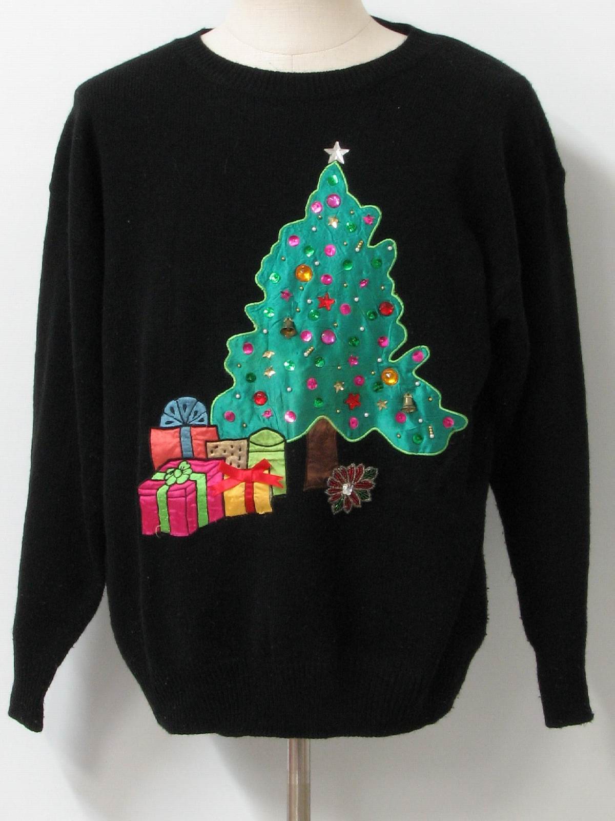 Ugly Christmas Sweater: -Accent- Unisex black background acrylic ...