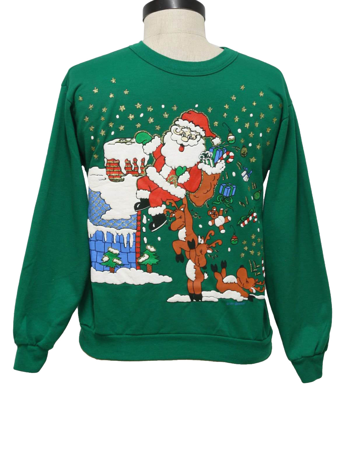1980's Ladies, Girls or Boys Vintage Ugly Christmas Sweatshirt: 80s ...