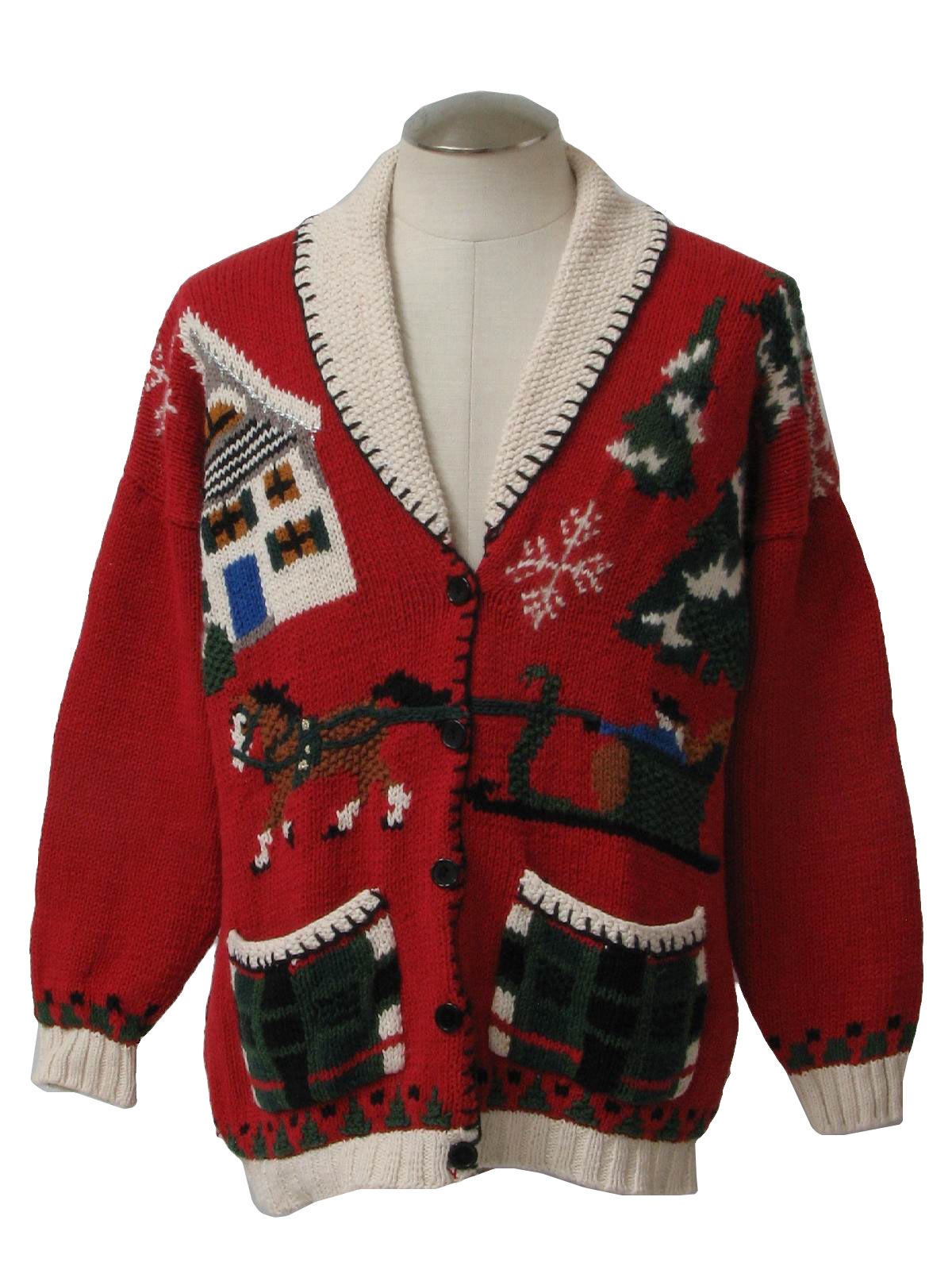 Ugly Christmas Shawl Cardigan 50s inspired Sweater: retro look ...