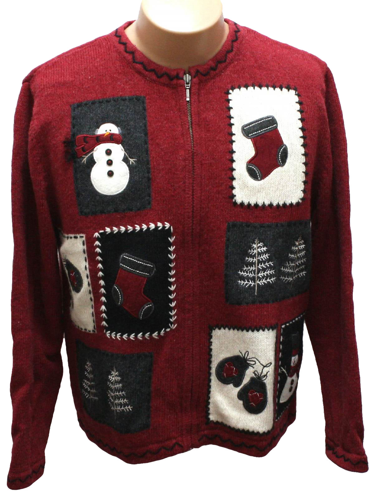 Ugly Christmas Sweater: -Croft and Barrow- Unisex red background wool ...