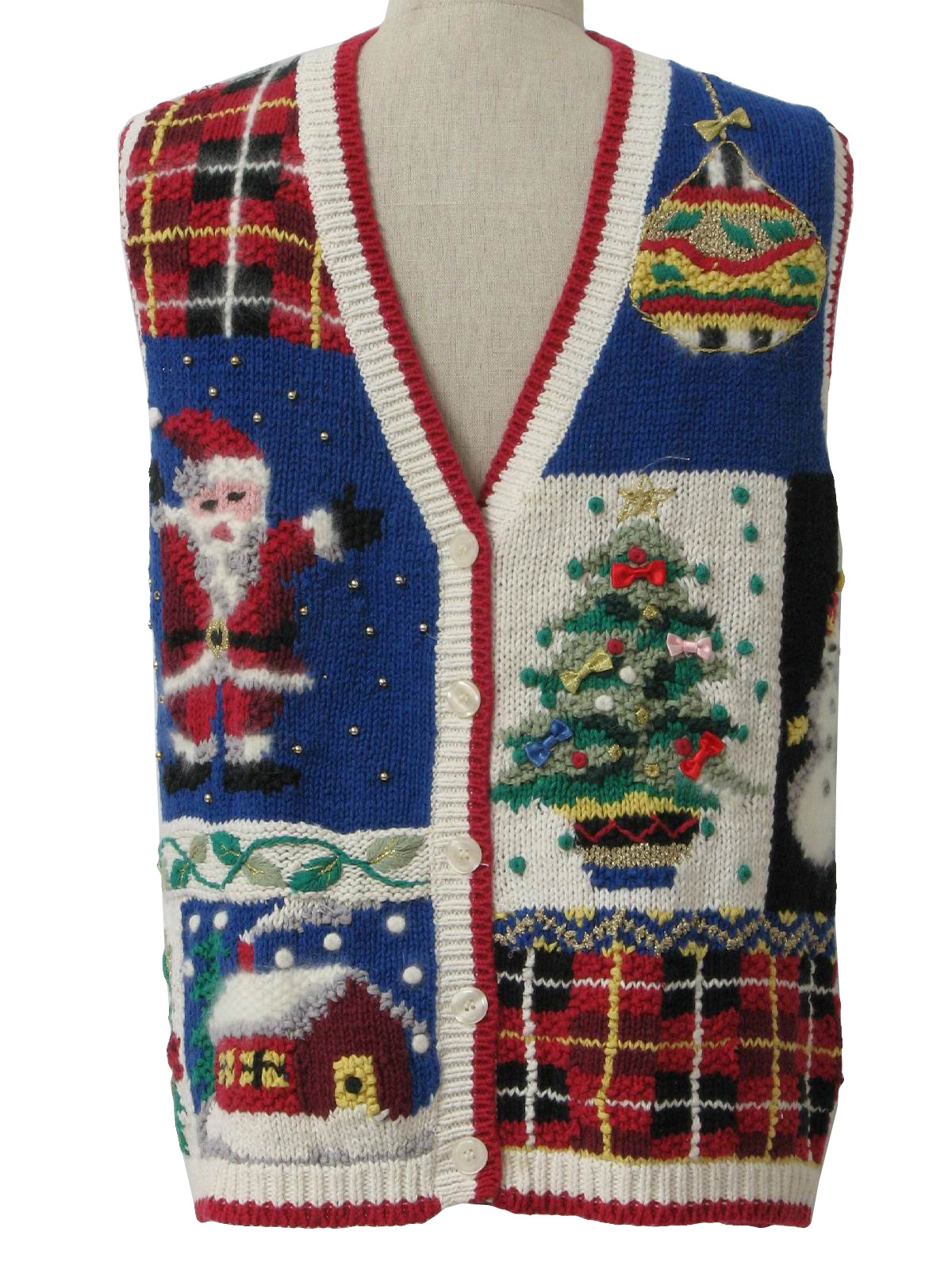 1980's Vintage Crystal Kobe Ugly Christmas Sweater Vest : 80s authentic ...