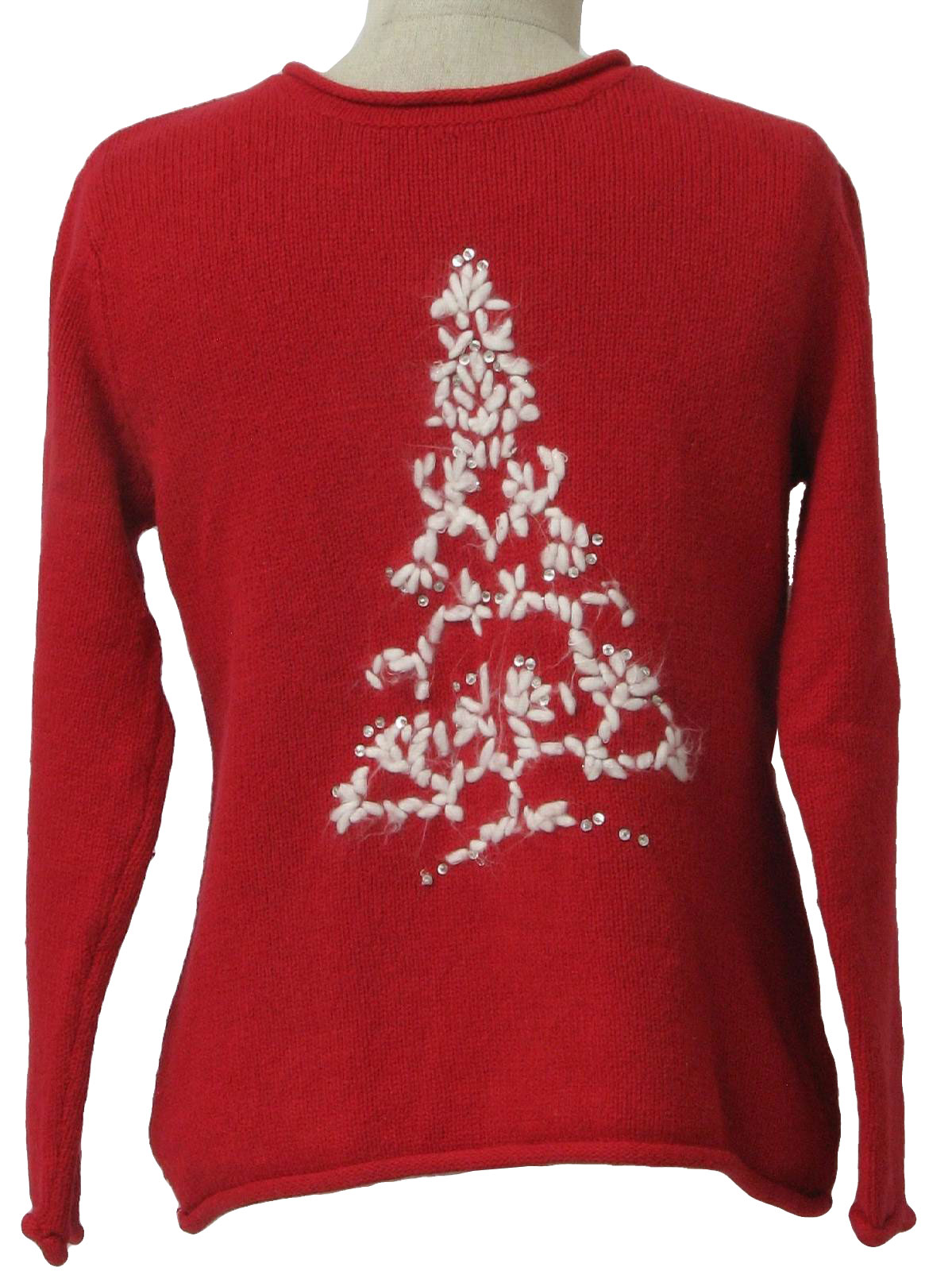 Womens Minimalist Ugly Christmas Sweater: -Coldwater Creek- Womens red ...