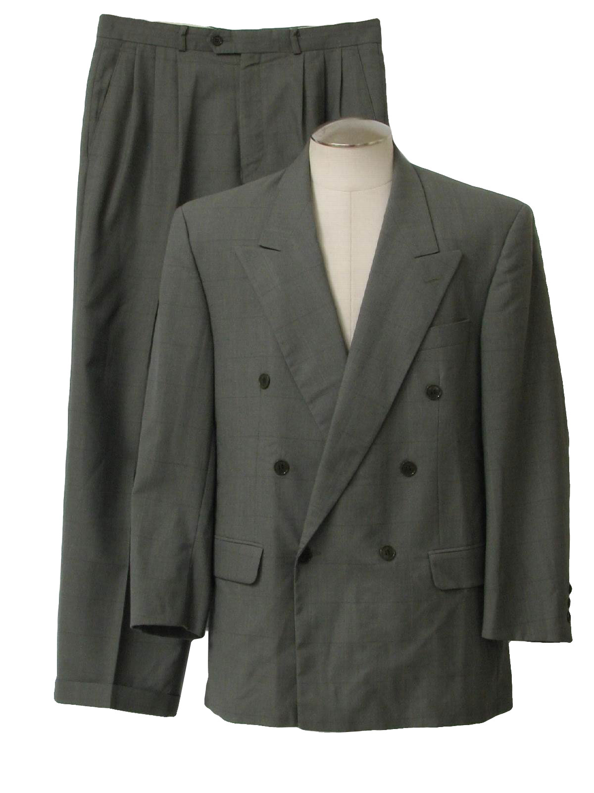 Vintage Paul Rodon Eighties Suit: 80s -Paul Rodon- Mens slate grey with ...