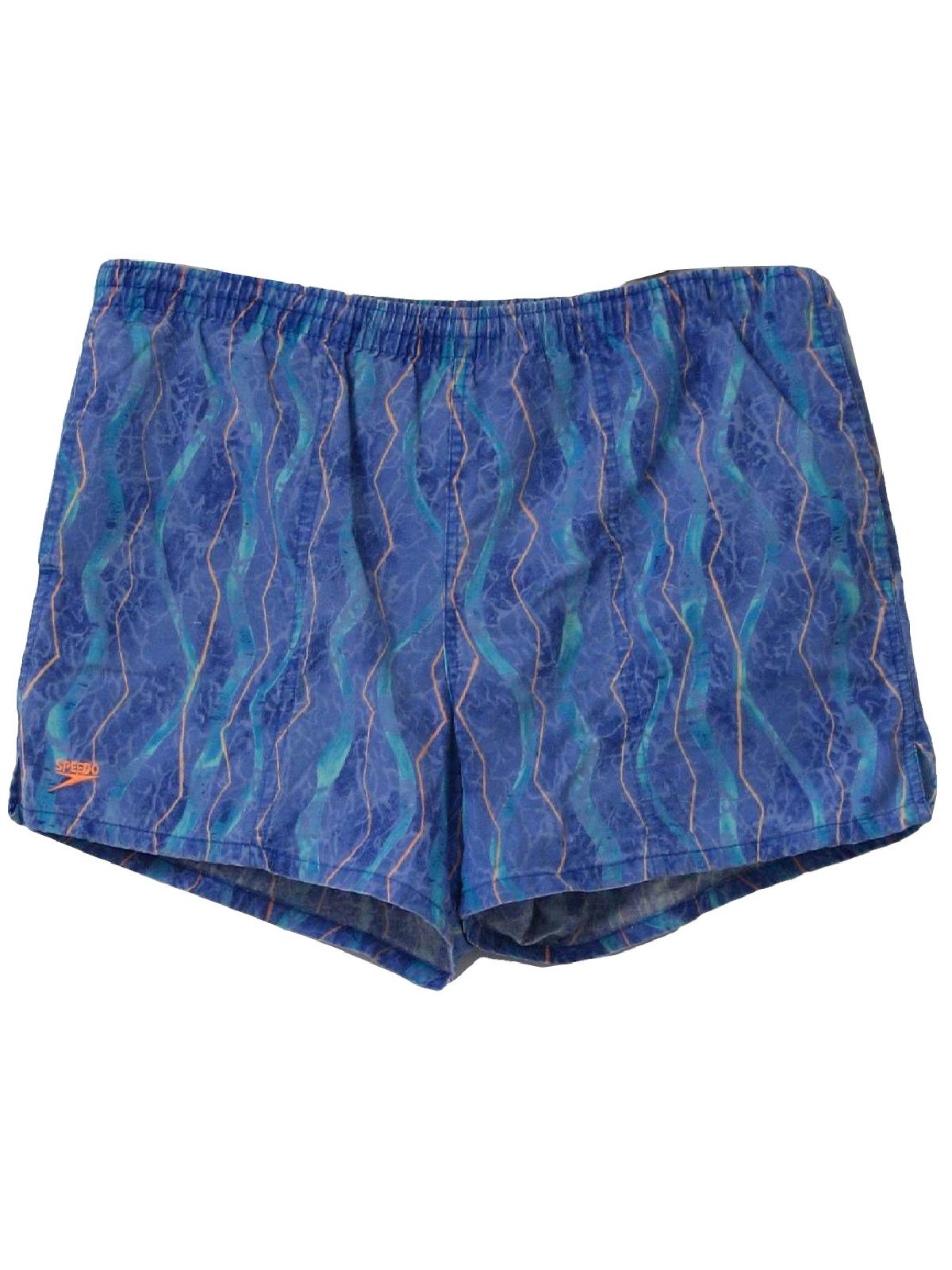 Speedo 80's Vintage Swimsuit/Swimwear: 80s -Speedo- Mens shaded blue ...