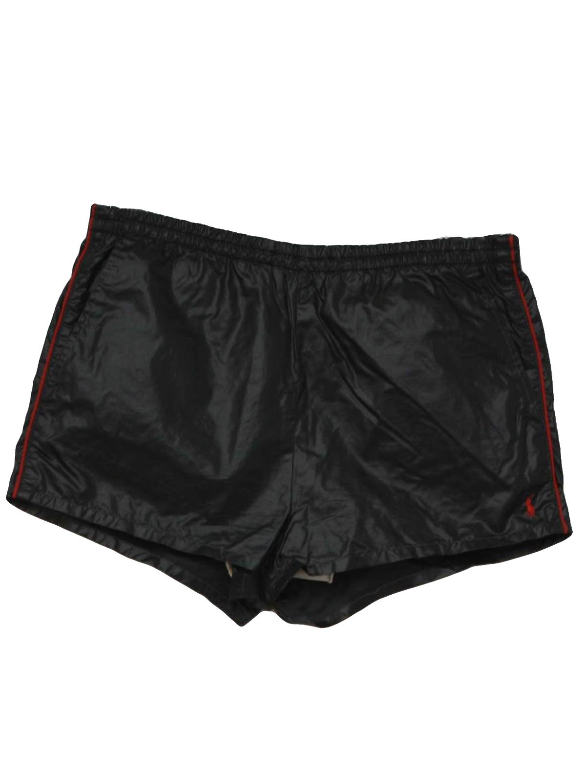Nineties Vintage Shorts: 90s -Polo Ralph Lauren- Mens shiny black ...