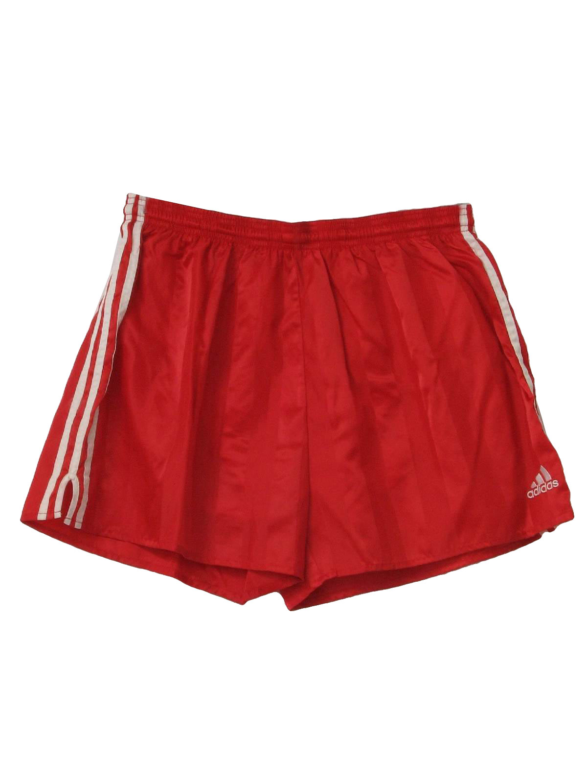 Vintage 1990's Shorts: 90s -Adidas- Mens red on red vertical stripe ...