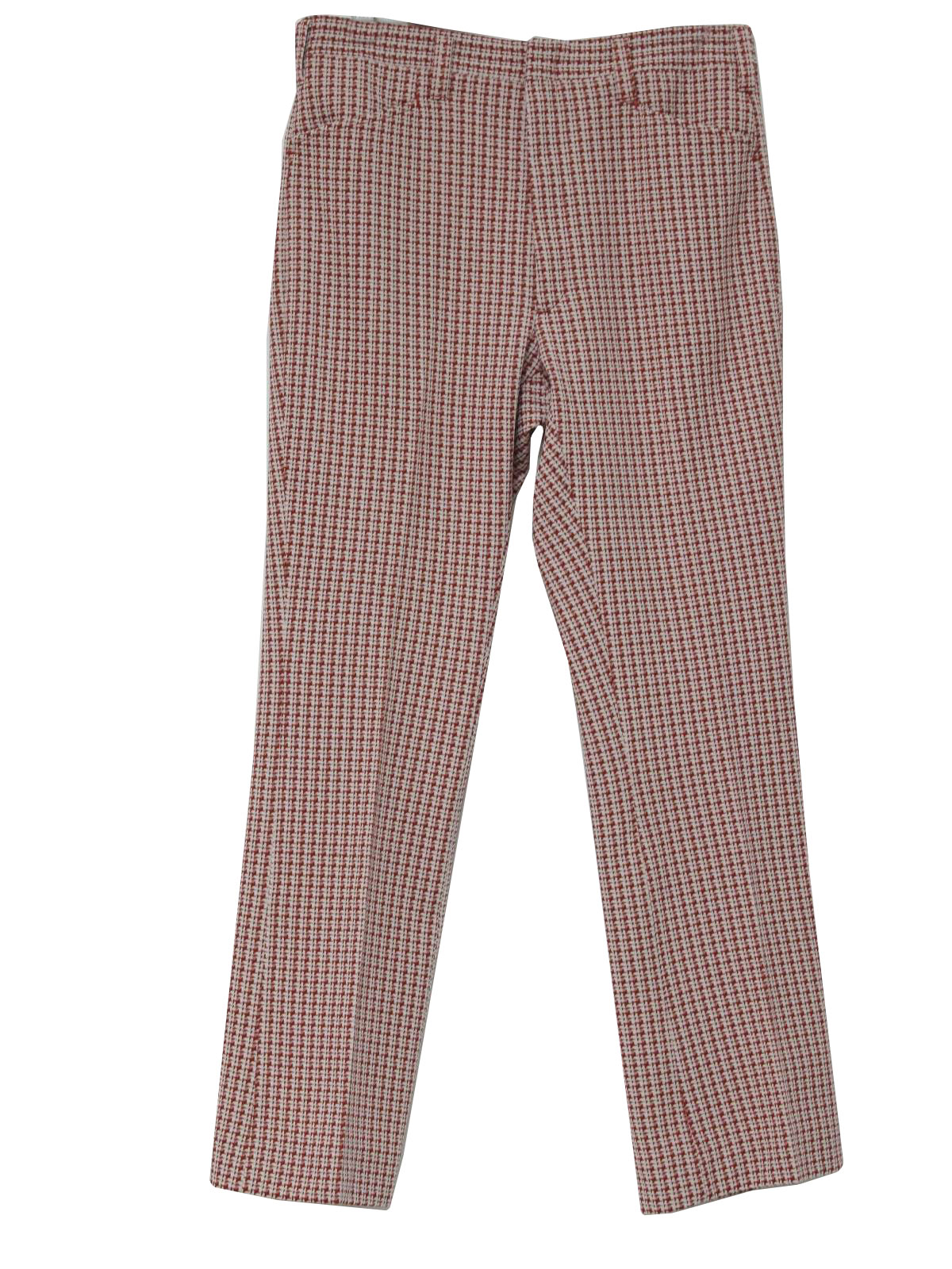 70s Retro Pants: 70s -Haggar Slacks- Mens red and white abstract print ...