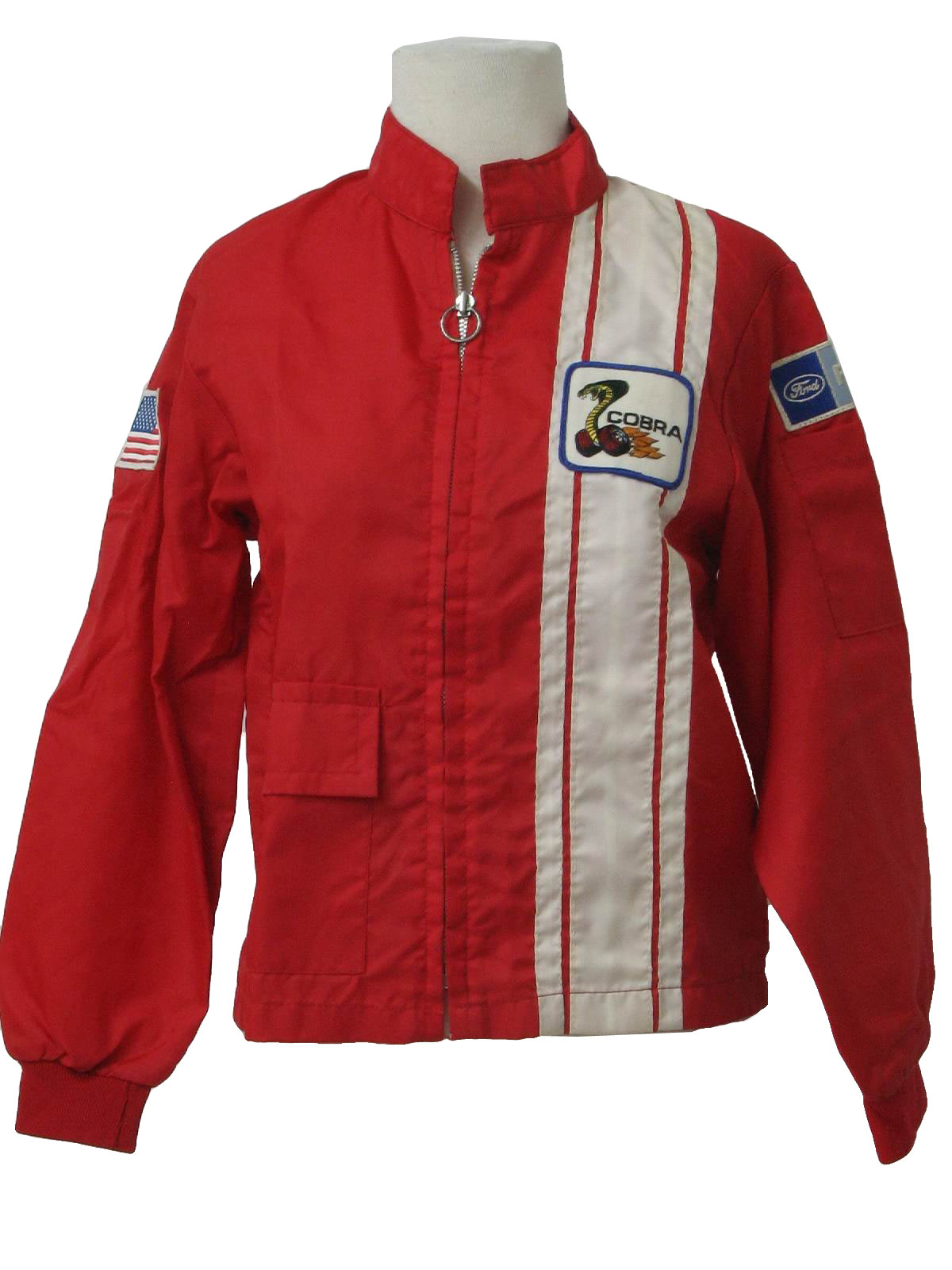 Ford racing jacket with cobra logo on it #4
