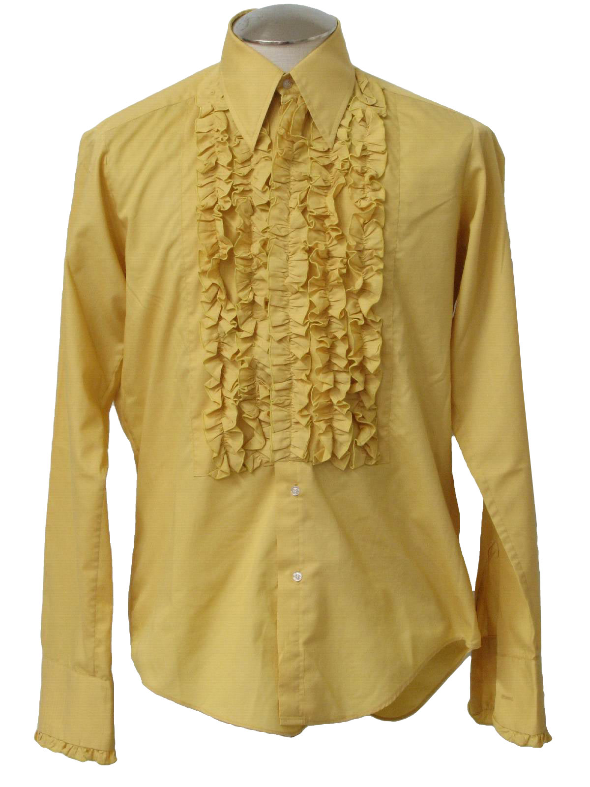 Vintage 70s Shirt: 70s -After Six- Mens dijon yellow background ...