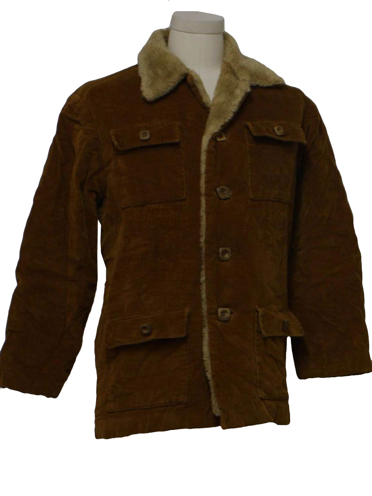 1960's Jacket (home sewn): 60s -home sewn- Mens dark tan cotton blend ...