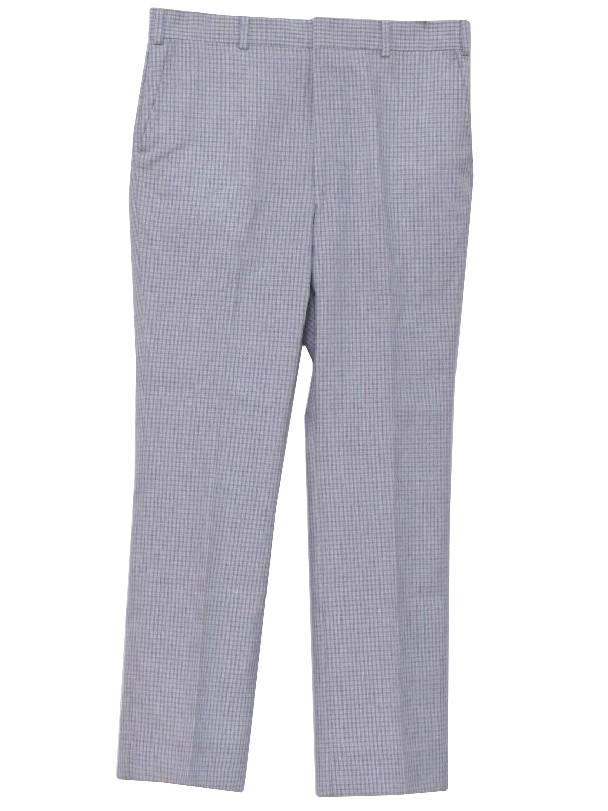 Vintage 1970's Pants: 70s -No Label- Mens light blue and white subtle ...