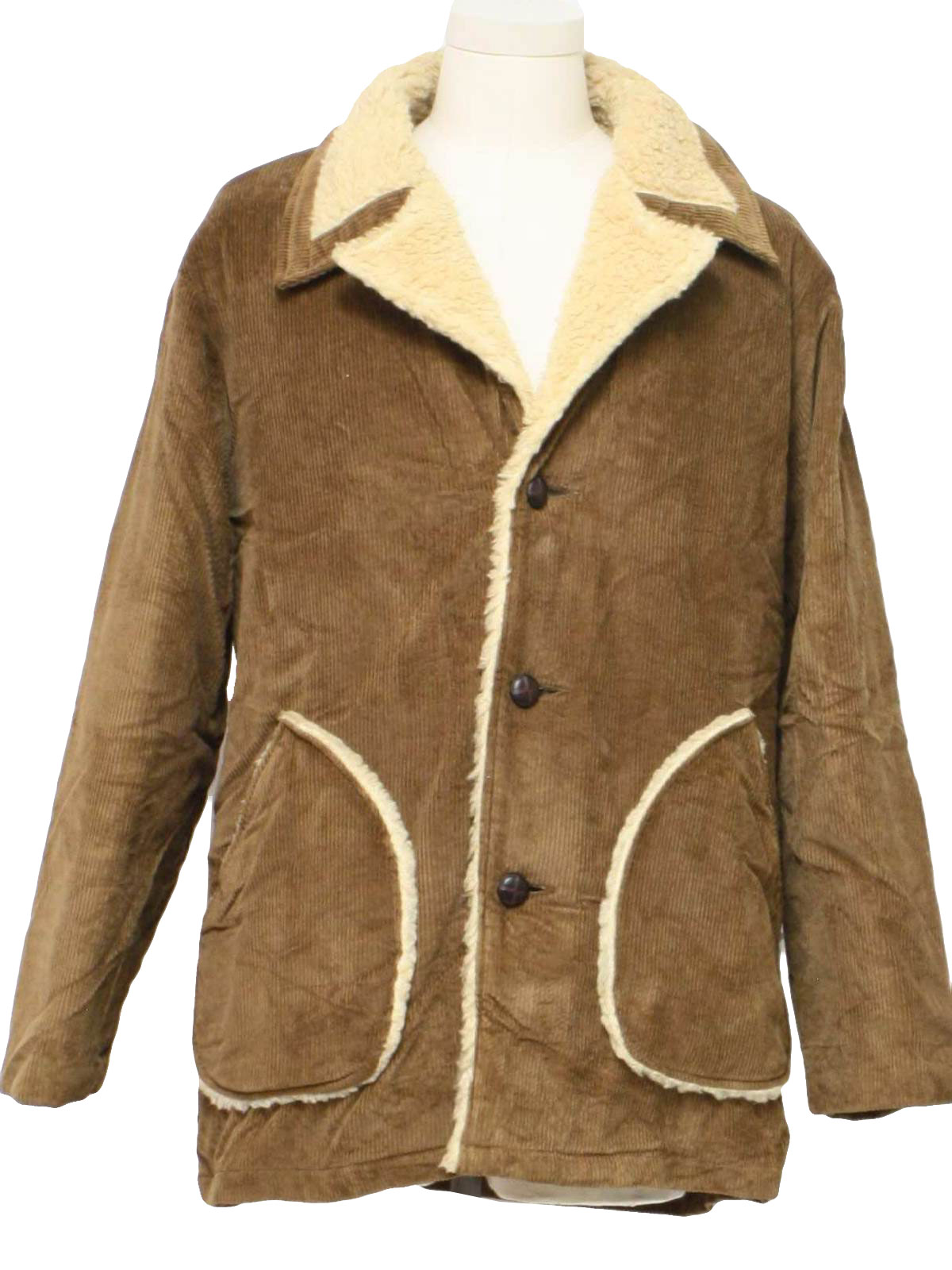 Vintage 1970's Jacket: 70s -Haband- Mens brown, longsleeve, faux ...