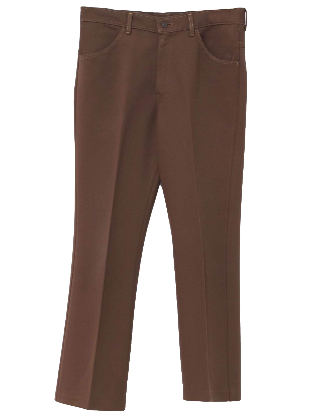 Seventies Vintage Pants: 70s -Farah- Mens milk chocolate brown, loose ...