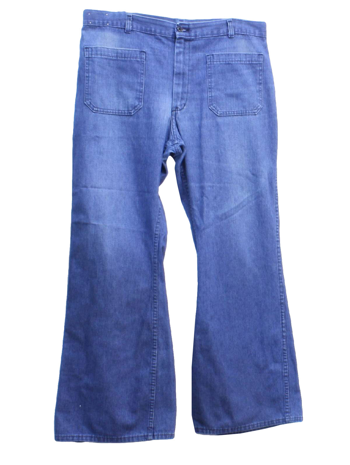 70's Vintage Bellbottom Pants: 70s -Navdungaree- Mens faded blue cotton ...