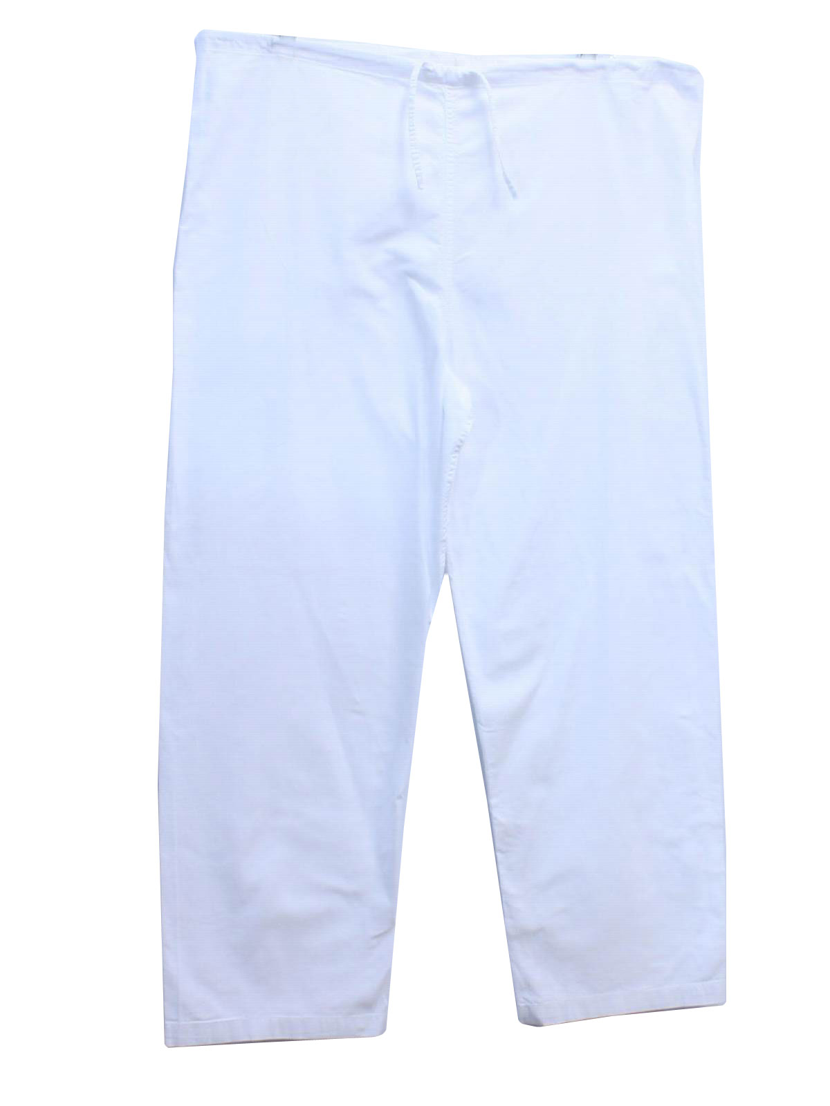 Vintage 1950's Pants: 50s -Whitehouse Chicago- Mens white cotton muslin ...