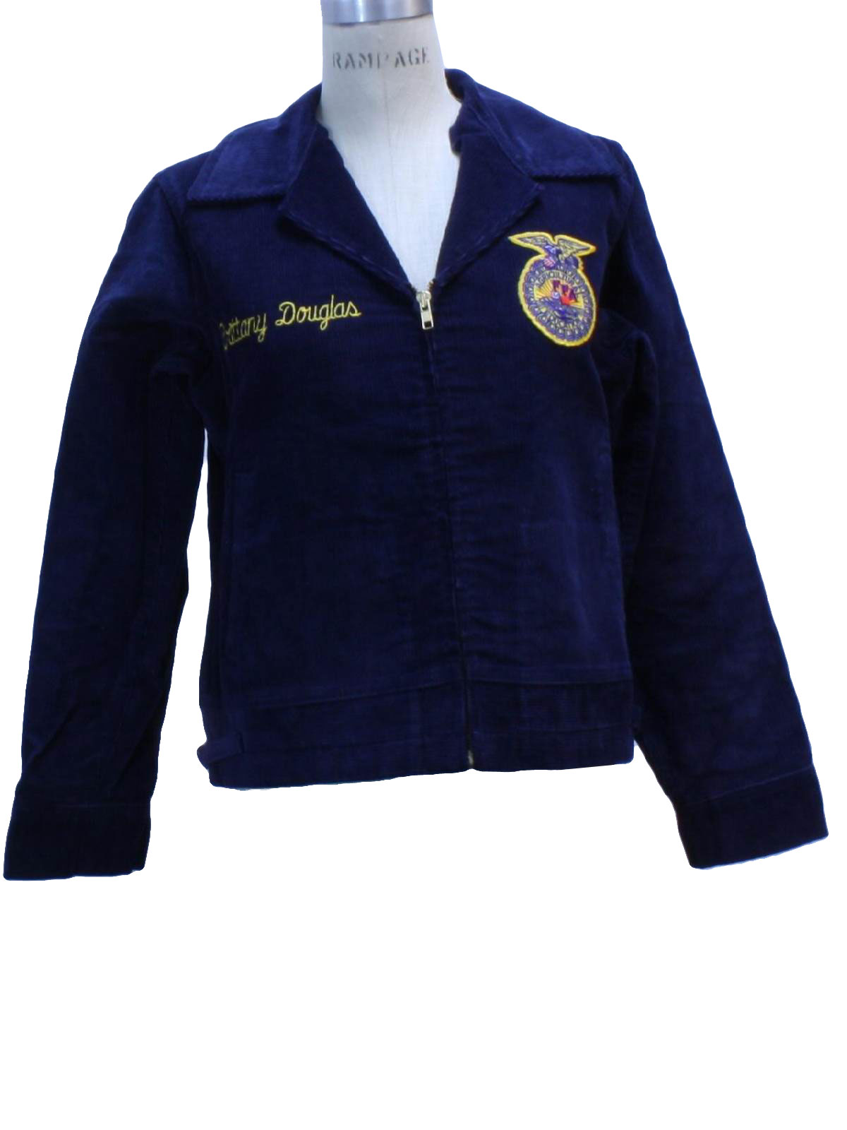 Vintage 80s Jacket: 80s (60s look) -FFA 1928- Womens navy blue
