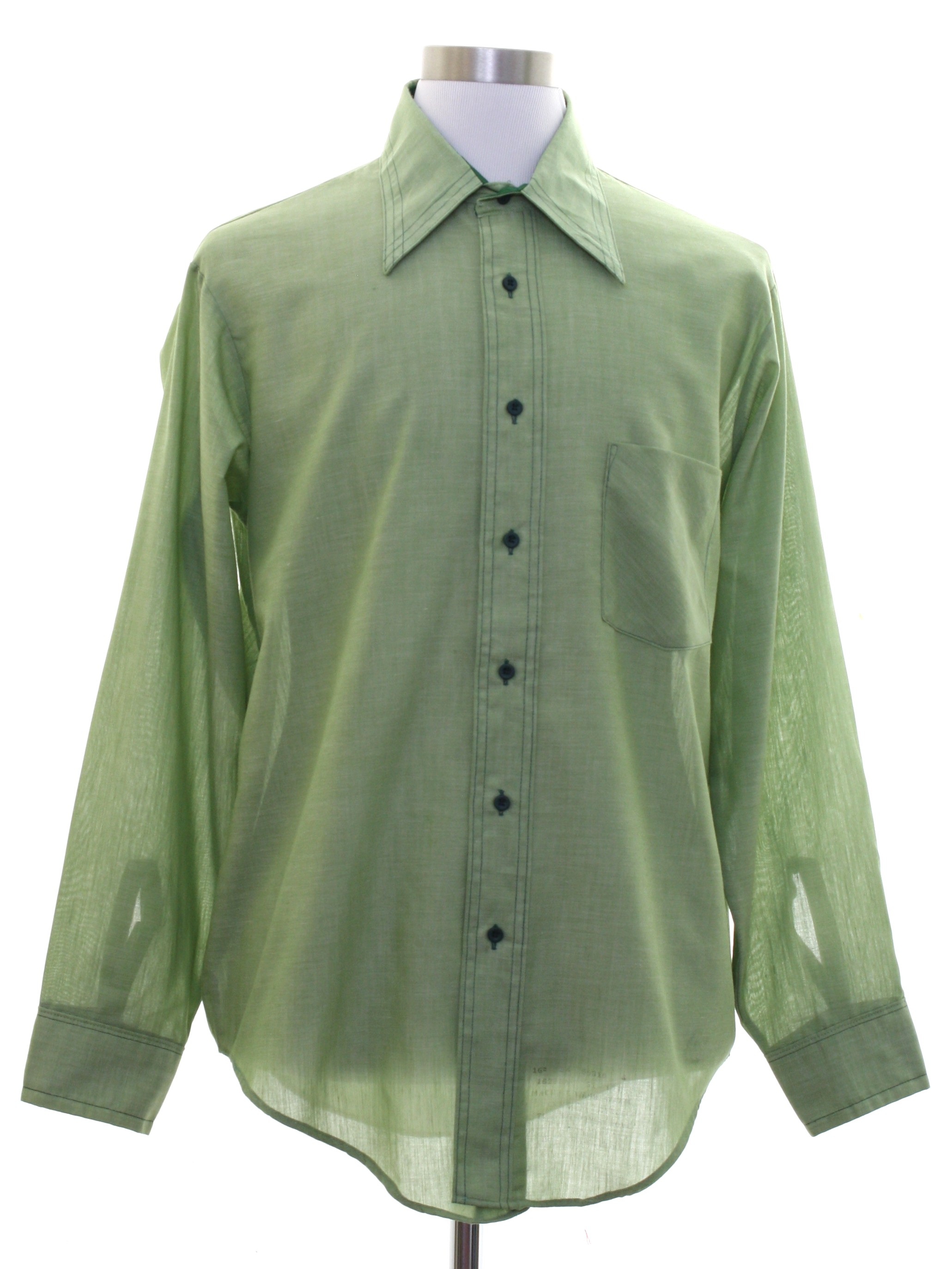 70s Shirt (Van Heusen): 70s -Van Heusen- Mens green background ...