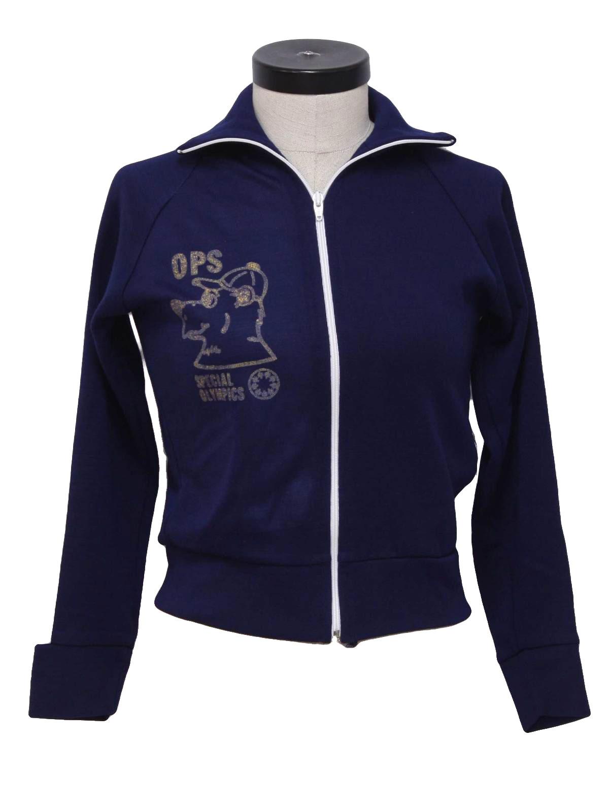 1980's Retro Jacket: 80s -Corner Casuals- Womens navy blue, longsleeve
