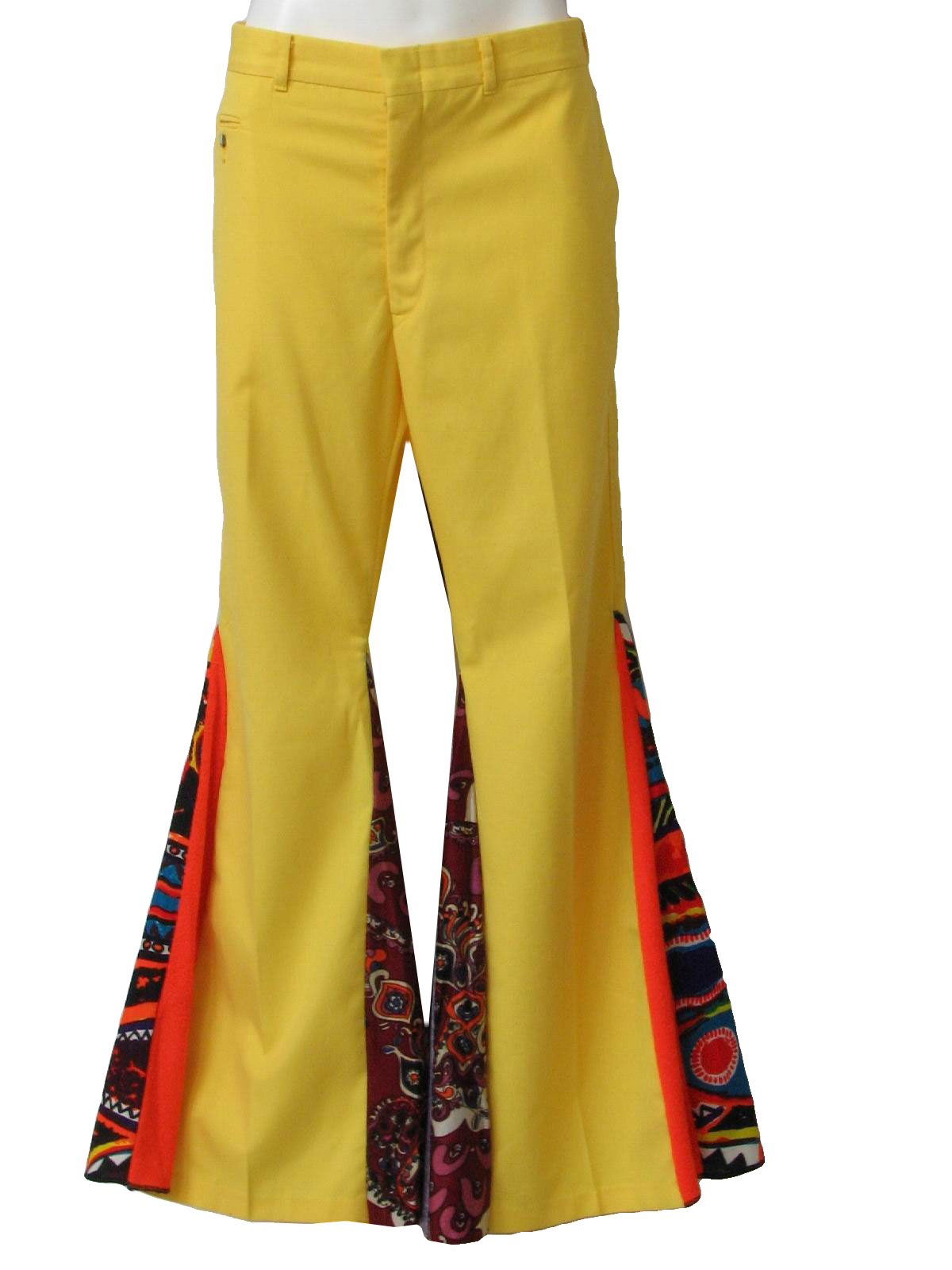 Retro Seventies Bellbottom Pants: 70s -No Label- Mens bright yellow ...