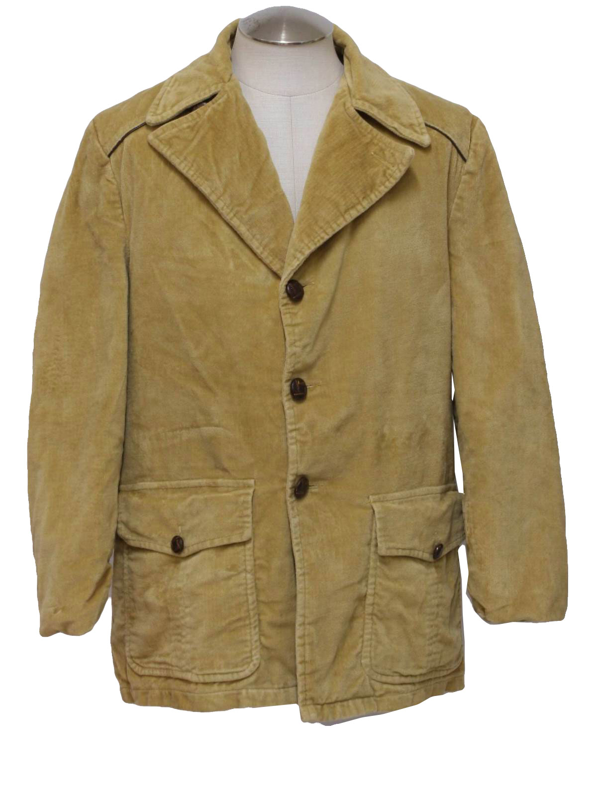 Vintage 70s Jacket: 70s -Campus Outwear- Mens tan corduroy car coat ...