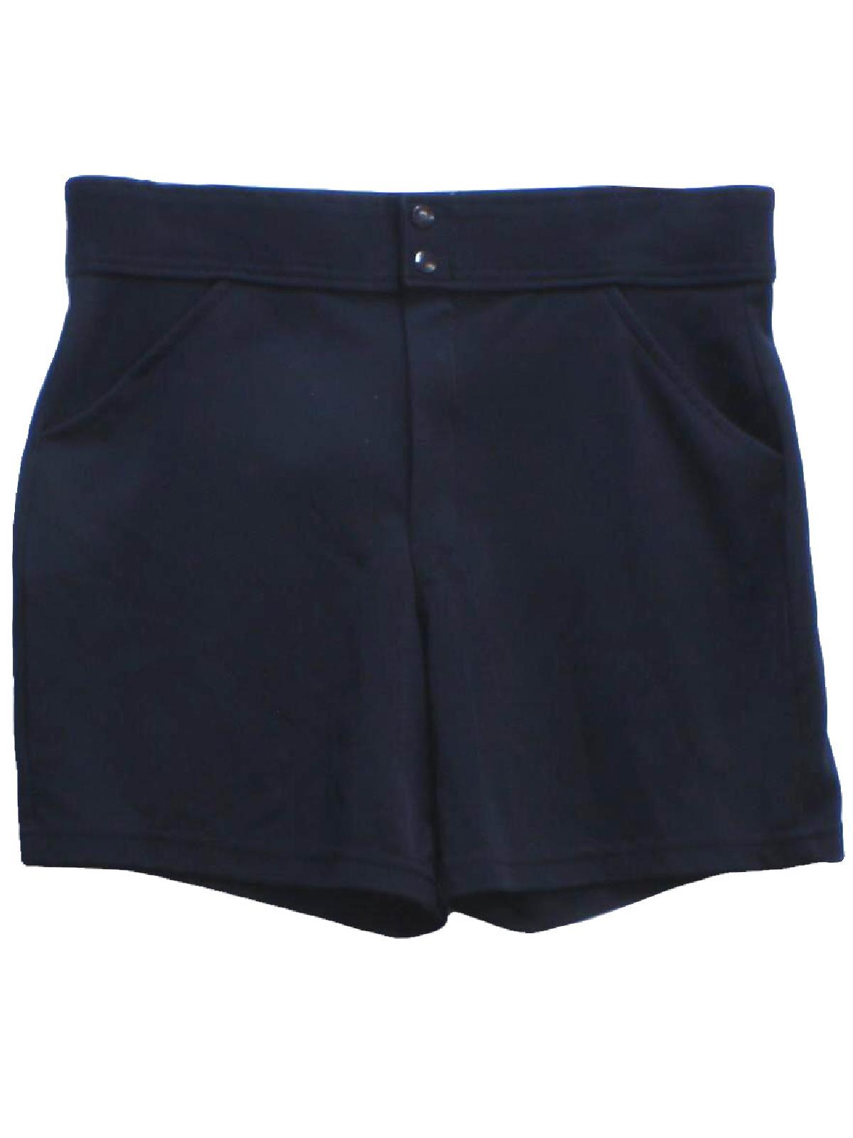 1990's Retro Shorts: 90s -Care Label- Mens black background double knit ...