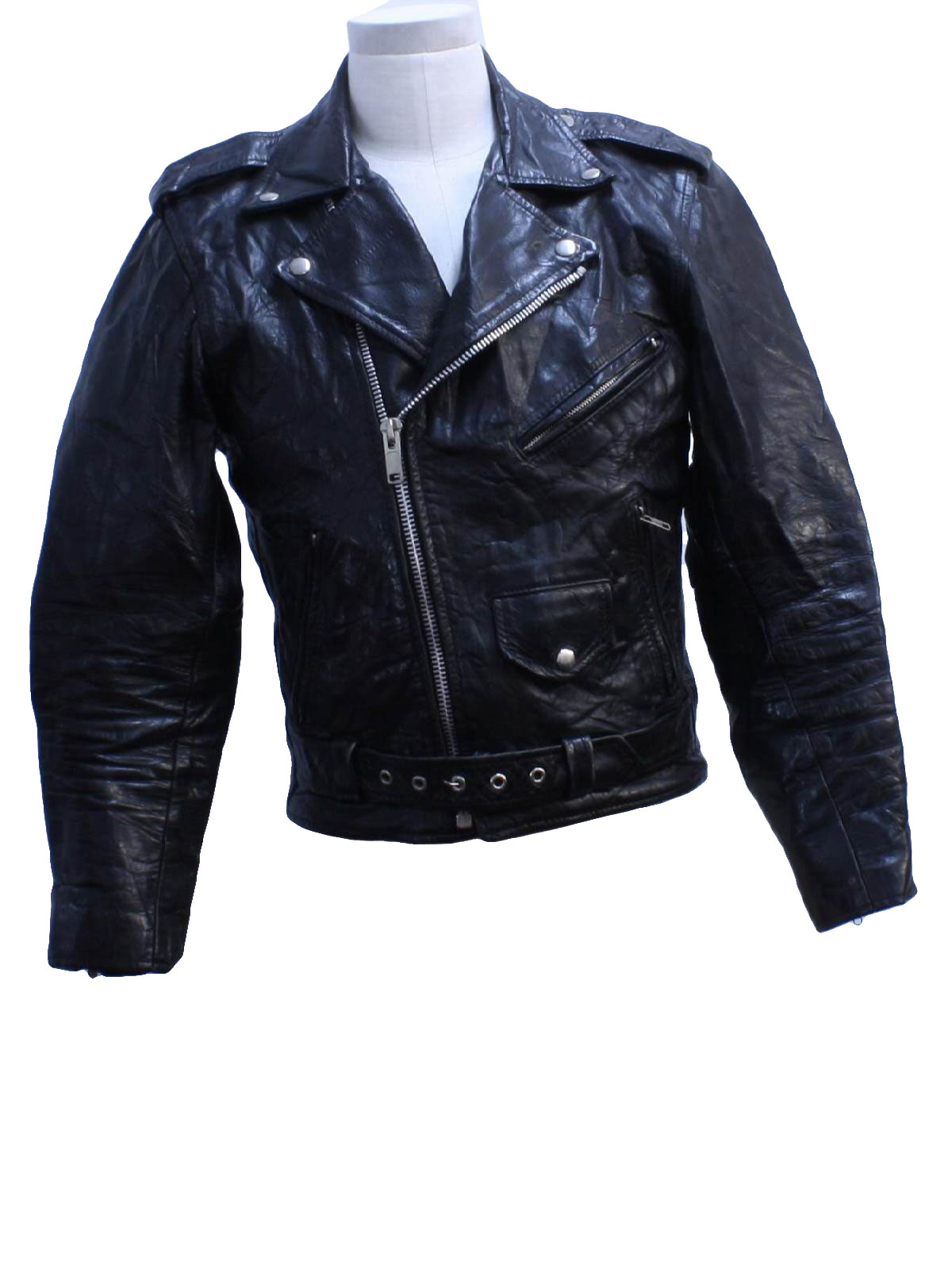 1990's Leather Jacket (Leather World): 90s -Leather World- Mens black ...