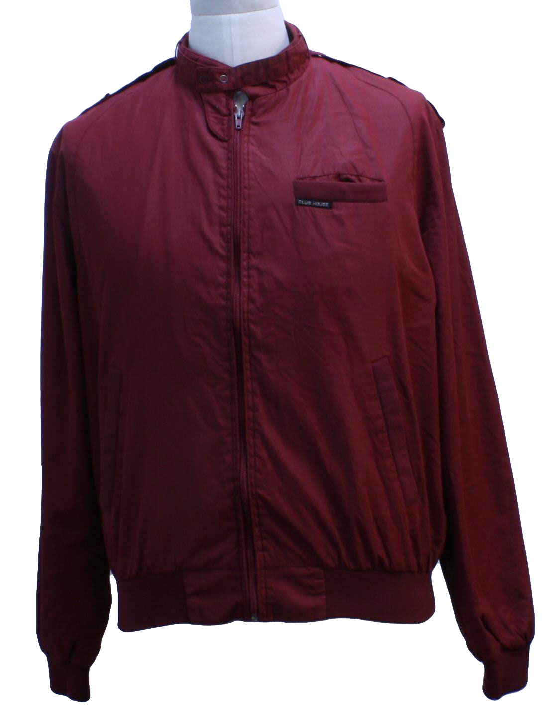 80s Jacket (Club House): 80s -Club House- Mens maroon cotton polyester ...