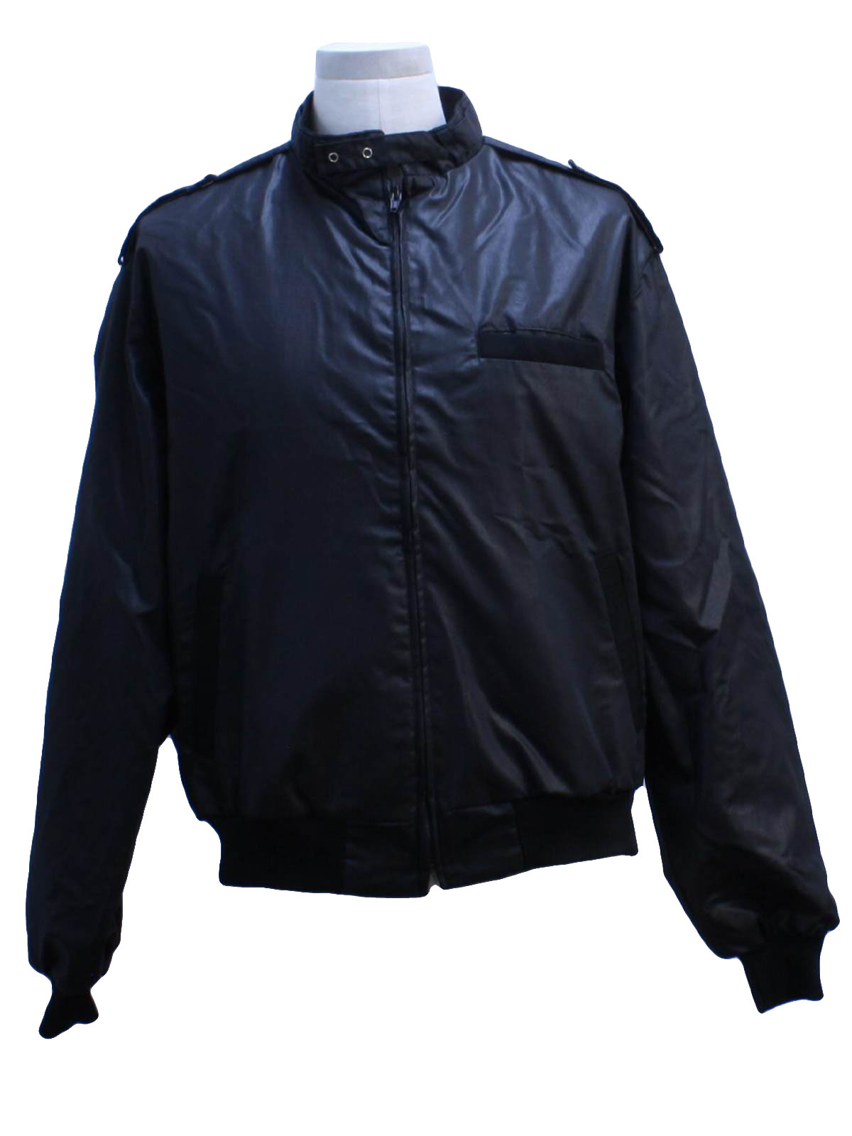 Vintage Swingster 80's Jacket: 80s -Swingster- Mens black cotton ...