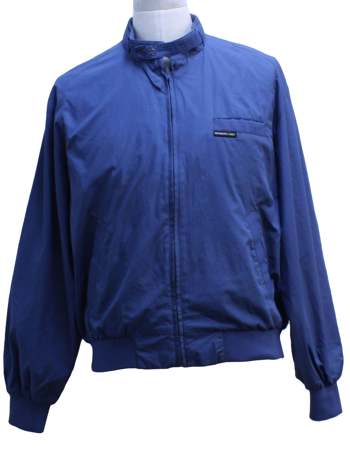Retro 1980s Jacket: 80s style -Members Only- Mens blue cotton polyester ...