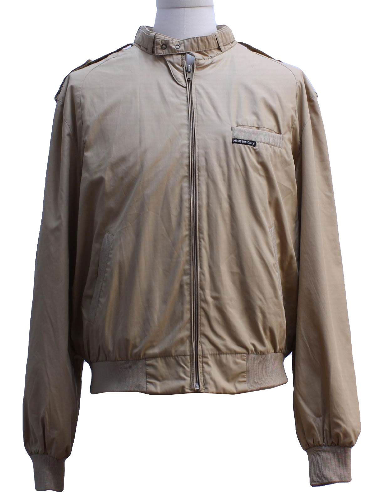 Retro Eighties Jacket: 80s -Members Only- Mens light tan cotton and ...