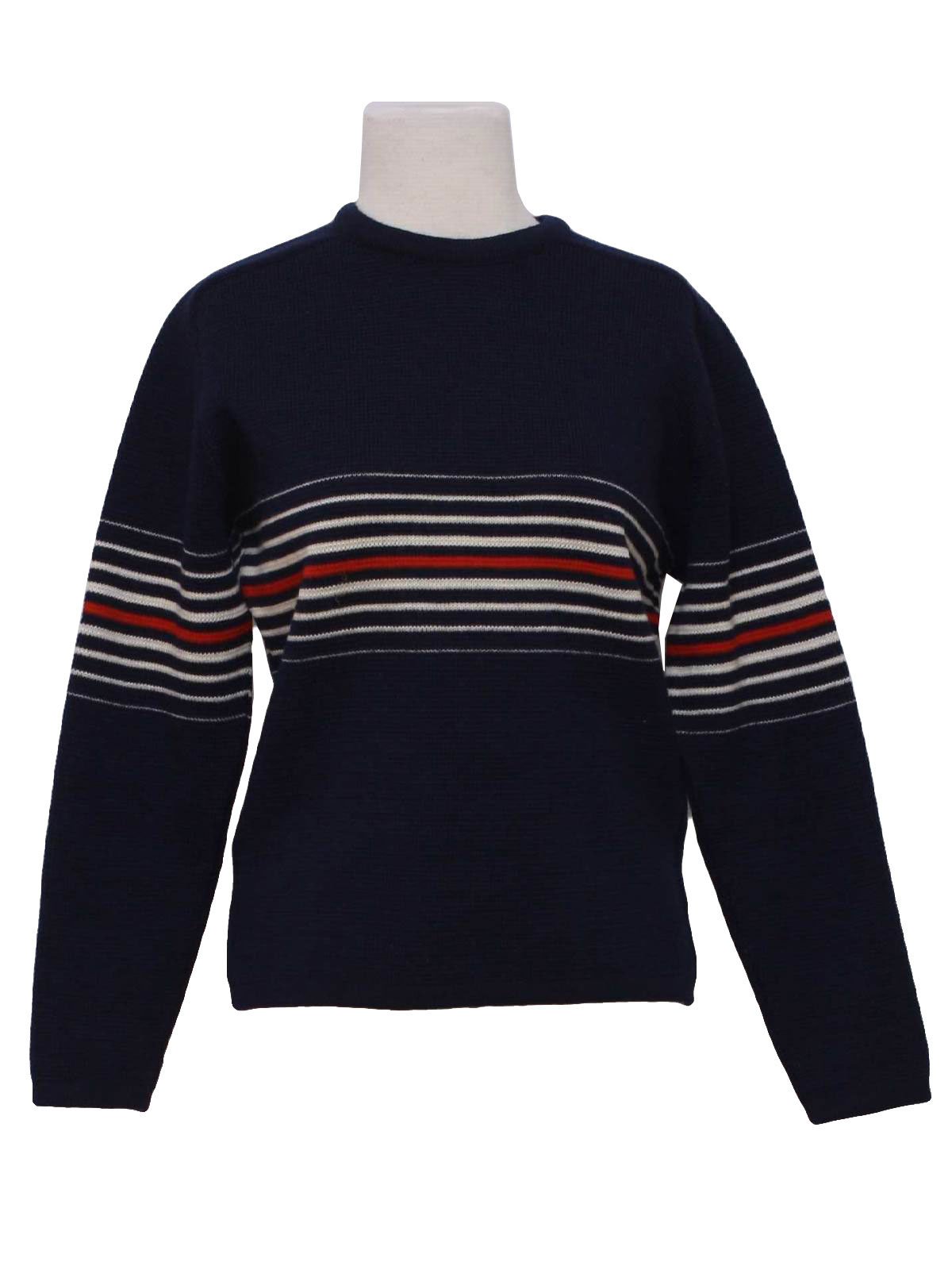 Eighties Demetre Sweater: 80s -Demetre- Womens navy, wool, longsleeve ...