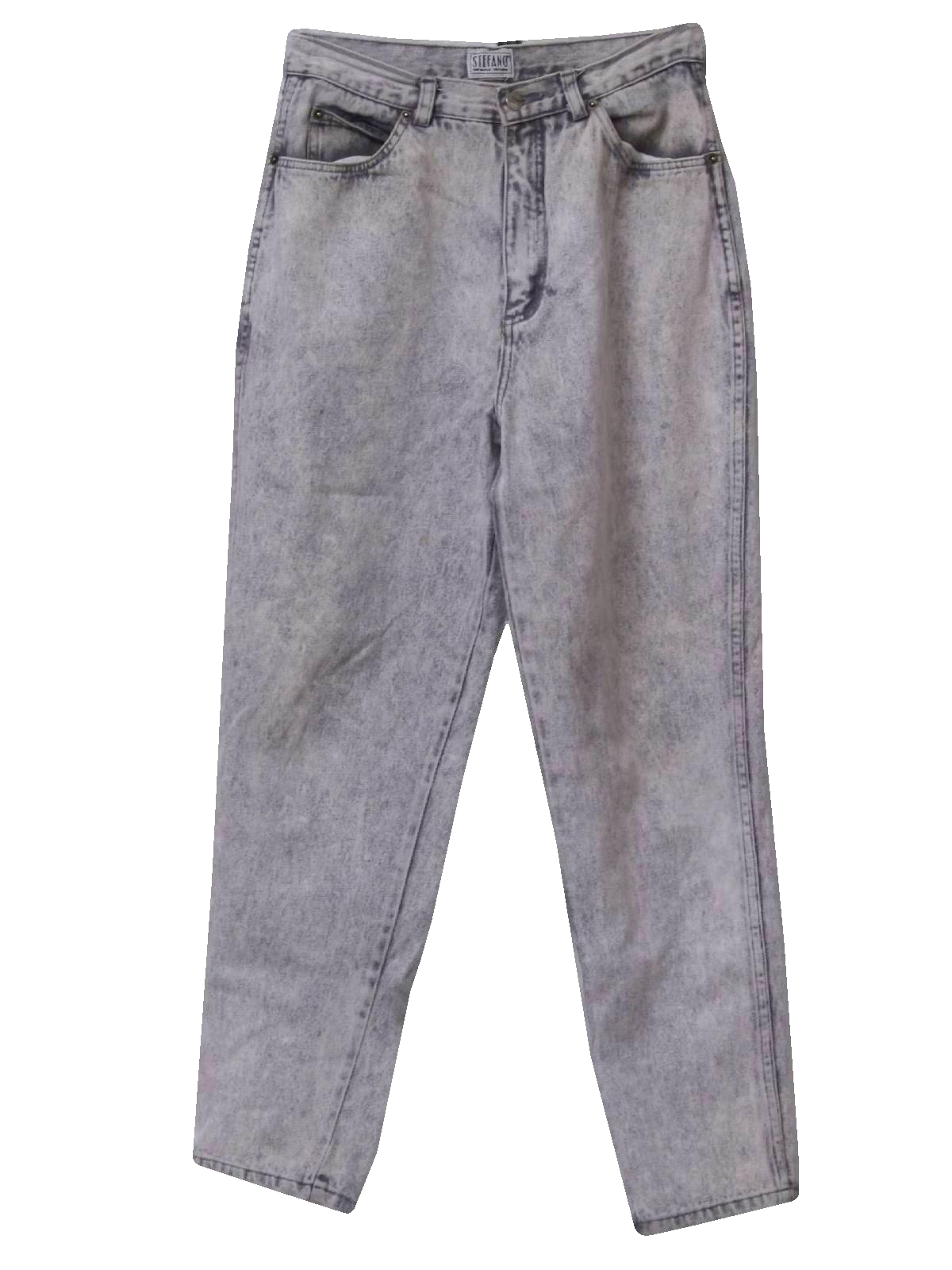 Retro 1990s Pants: 90s -Stefano- Womens grey background stone washed ...