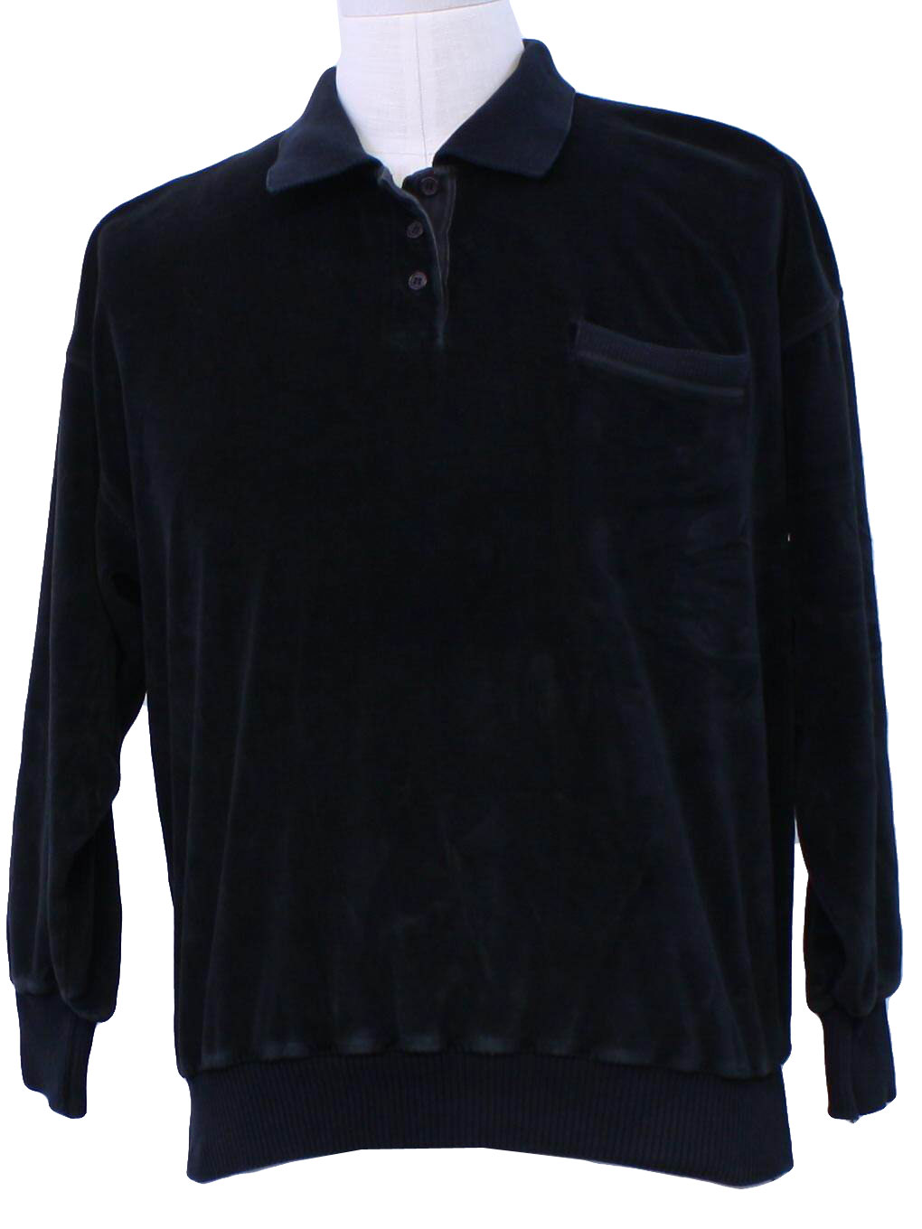 Retro 80's Velour Shirt: 80s -Lizsport- Mens black background cotton ...