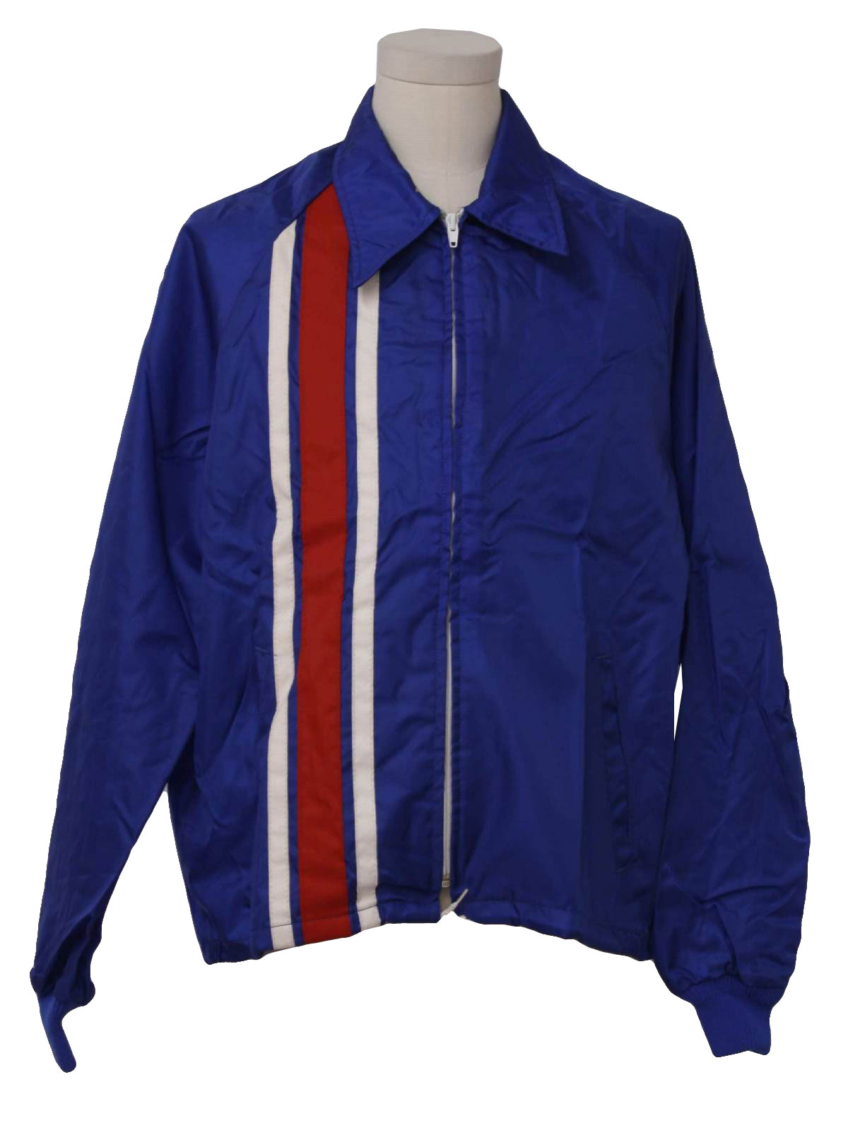 70s Vintage Crown Jacket: 70s -Crown- Mens royal blue, white and red ...