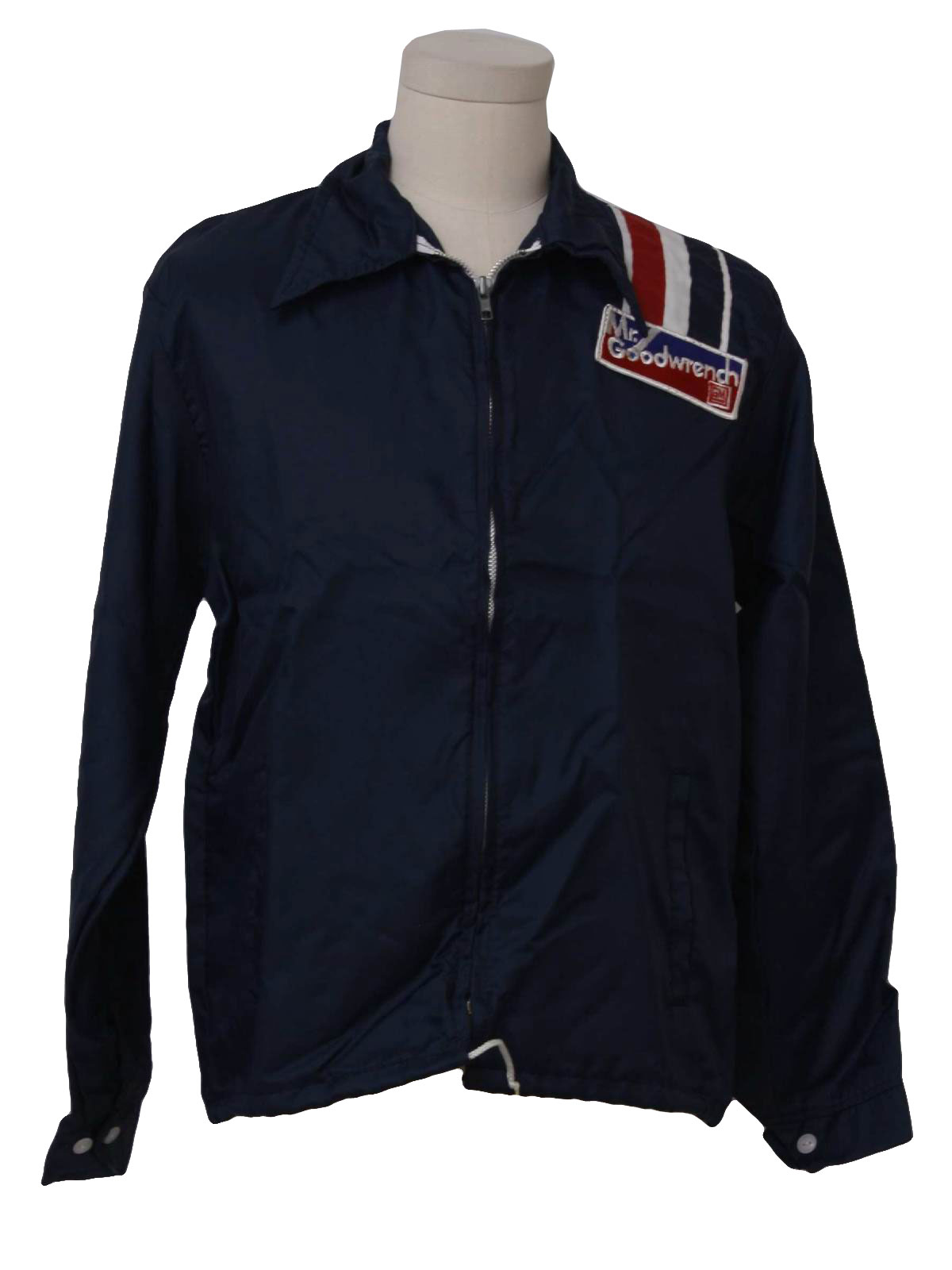1970s Vintage Jacket: 70s -Horizon- Mens midnight blue, red and white ...