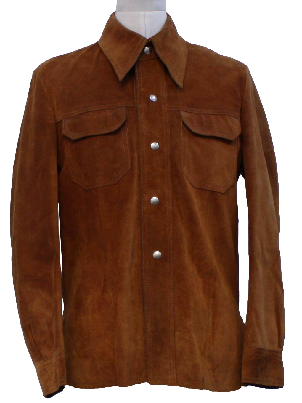 Retro 1970s Leather Jacket: 70s -Conqueror- Mens rusty brown suede ...