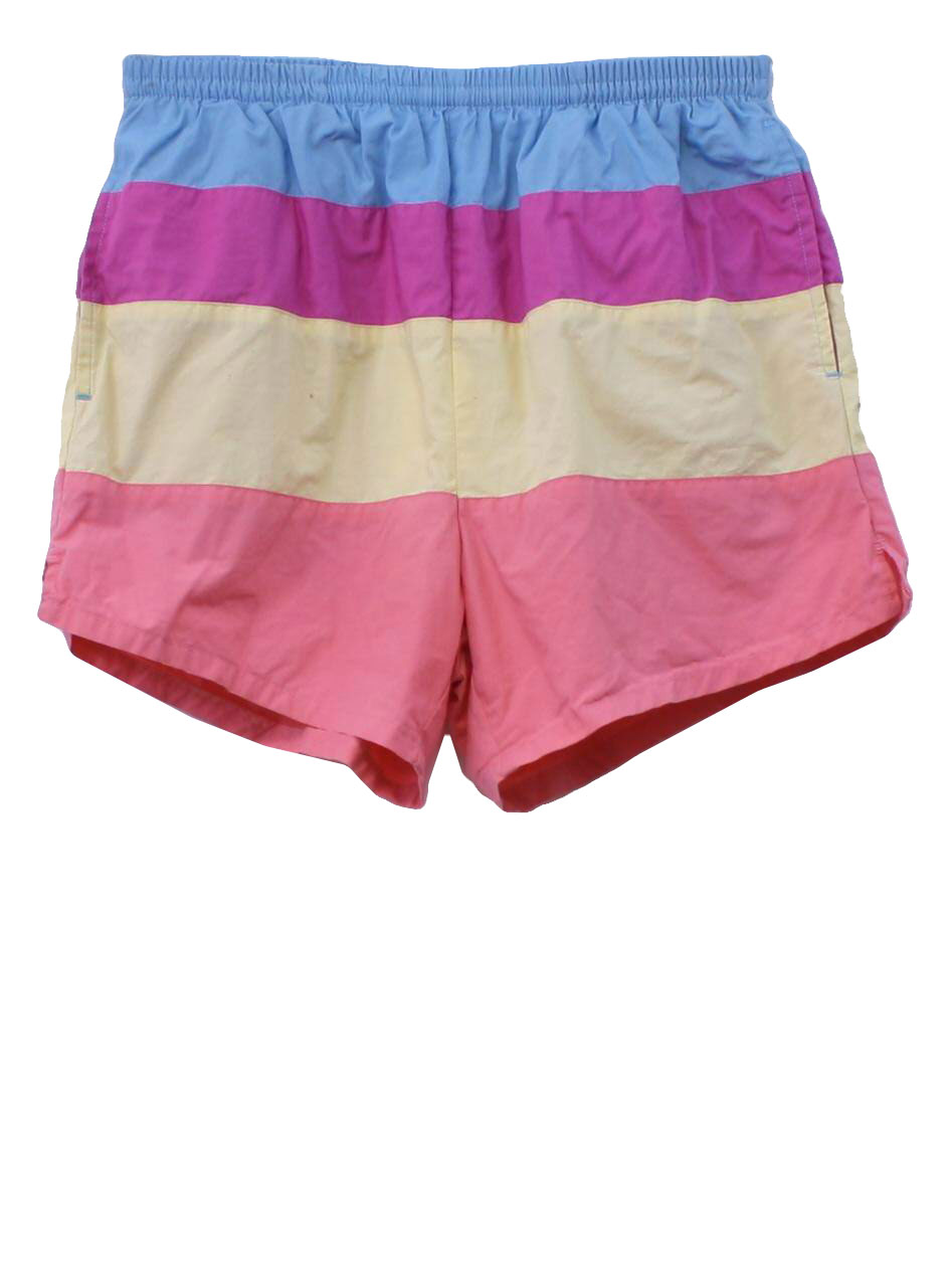 Vintage Beachwear 1980s Swimsuit/Swimwear: 80s -Beachwear- Mens light ...