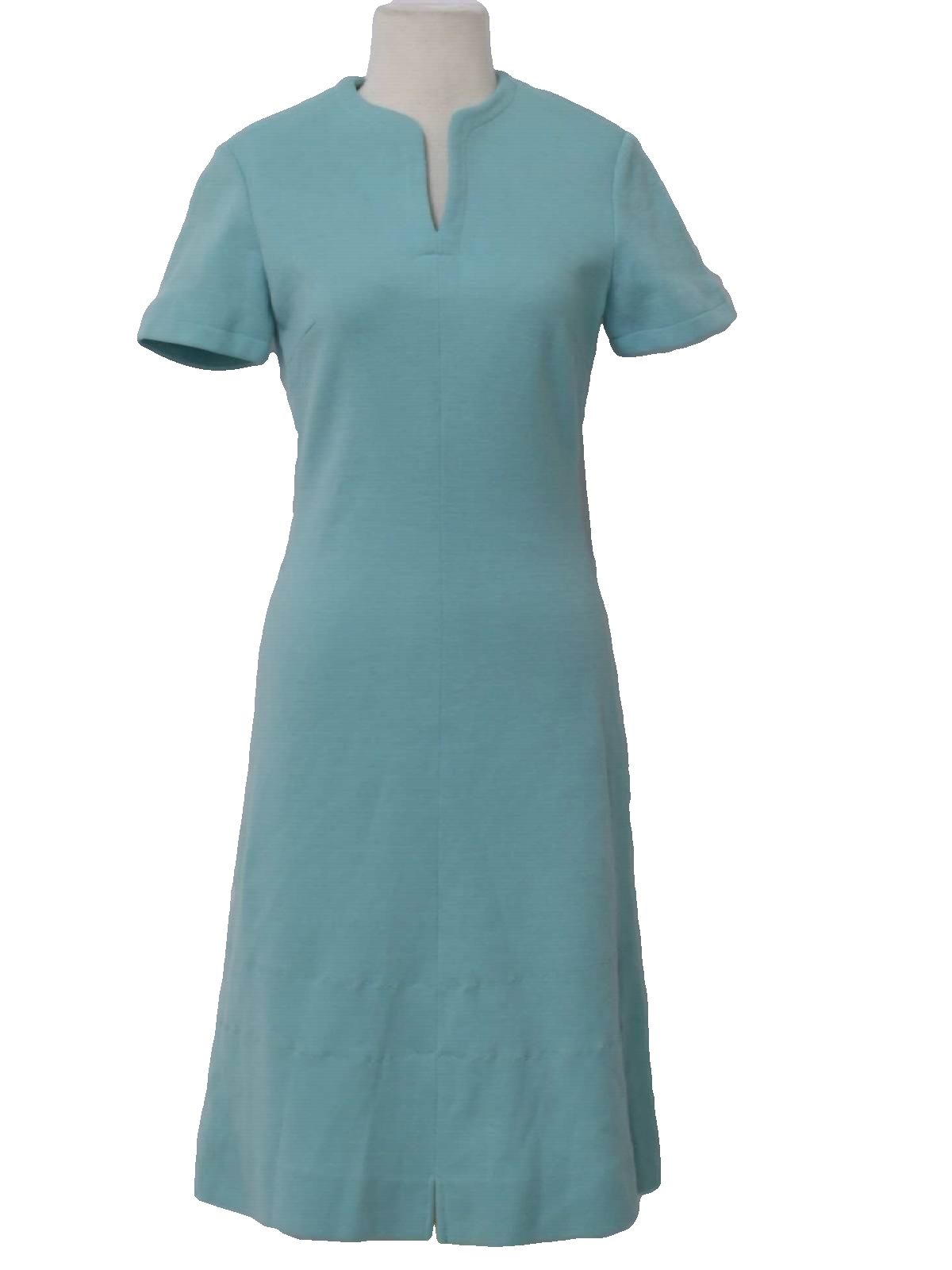1960's Retro Dress: 60s -Pierre Lucee- Womens aqua, blended wool knit ...