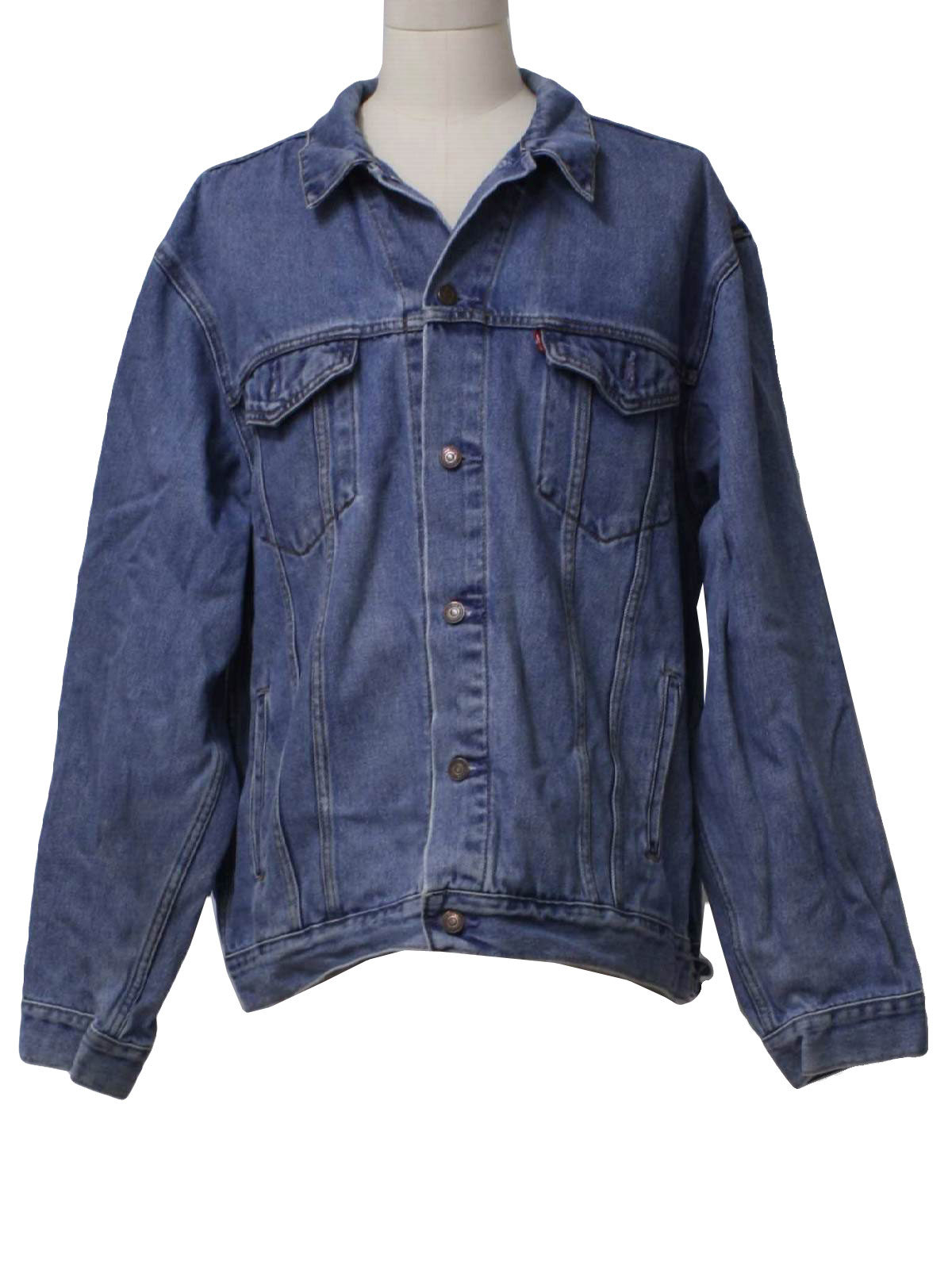 1990's Jacket (Levis): 90s -Levis- Mens medium blue background cotton ...